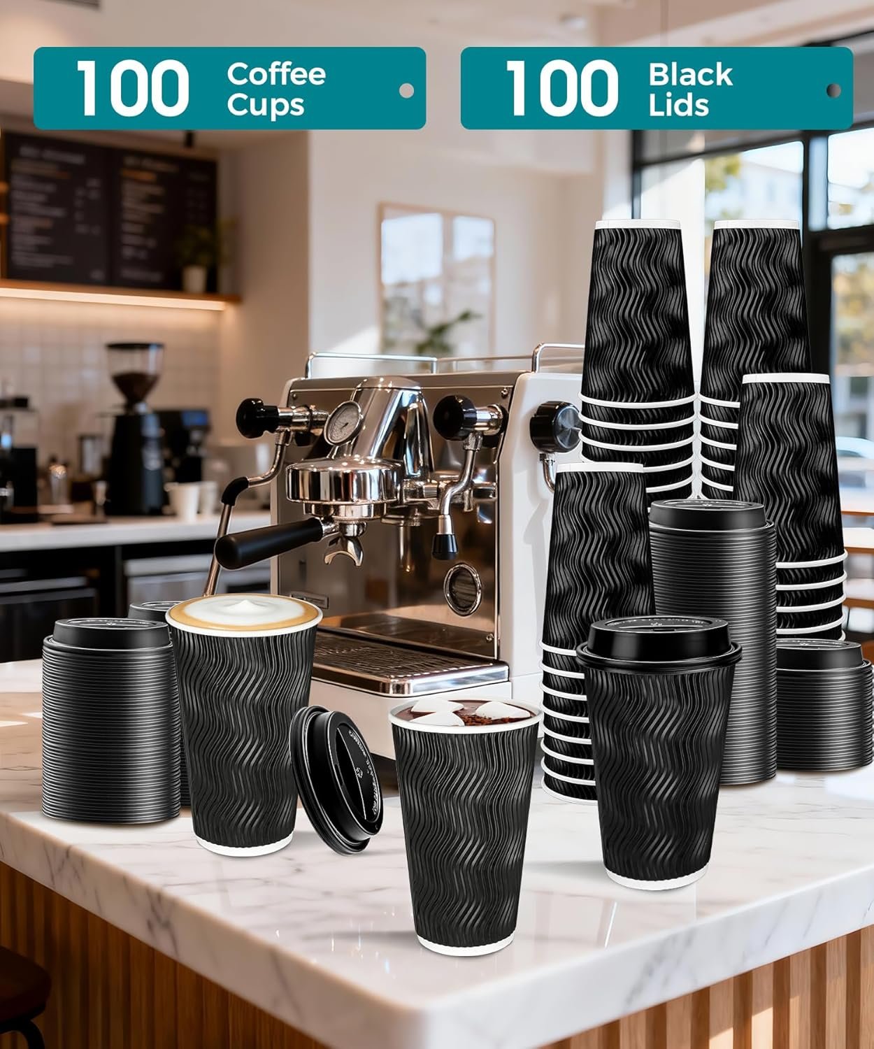 Logo Personalizado 100 Vasos de Café Desechables de 16 oz con Tapas, Vasos para Bebidas Calientes, Chocolate Caliente y Cacao, Tazas Aisladas de Pared Ripple para Oficina, Proveedor Logo Personalizado 100 Vasos de Café Desechables de 16 oz con Tapas, Vasos para Bebidas Calientes, Chocolate Caliente y Cacao, Tazas Aisladas de Pared Ripple para Oficina, Proveedor