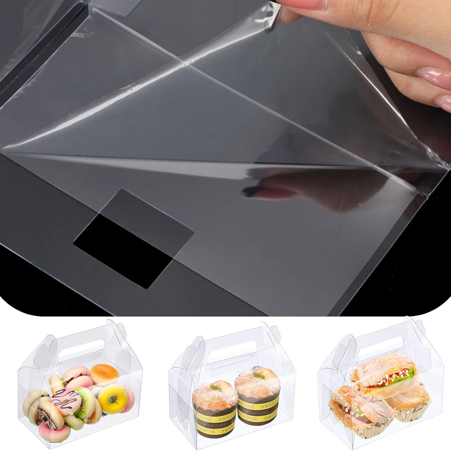Caja de regalo transparente con logo personalizado, pack de 50 cajas de fiesta para dulces, galletas y postres, ideal para cumpleaños, baby shower y bodas, 6.3 x 3.5 x 3.2 pulgadas, fabricada por proveedor. Caja de regalo transparente con logo personalizado, pack de 50 cajas de fiesta para dulces, galletas y postres, ideal para cumpleaños, baby shower y bodas, 6.3 x 3.5 x 3.2 pulgadas, fabricada por proveedor.