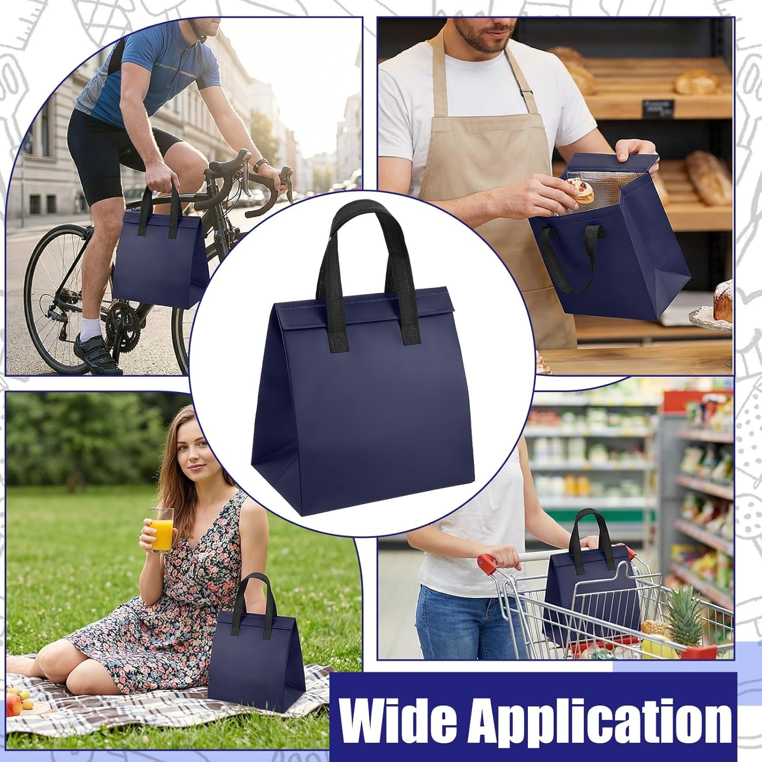 Bolsas Térmicas Descartables Personalizadas, 50 Pcs para Comida y Bebidas Calientes y Frías, 9.45 x 6 x 9.45 Pulgadas, Marca Blanca de Proveedor. Bolsas Térmicas Descartables Personalizadas, 50 Pcs para Comida y Bebidas Calientes y Frías, 9.45 x 6 x 9.45 Pulgadas, Marca Blanca de Proveedor.