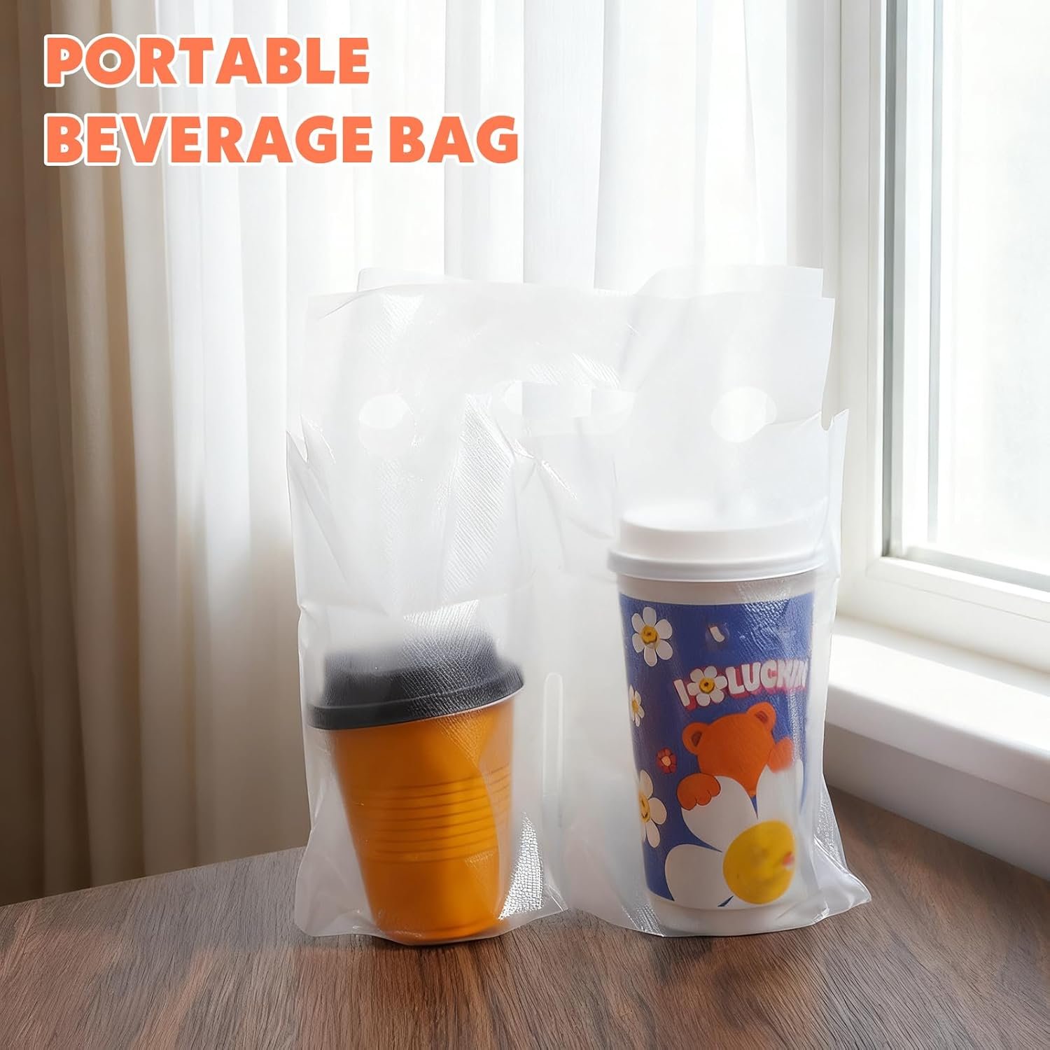 Logo Personalizado 500 Pack de Porta Vasos para Bebidas de 2 Tazas, Porta Bebidas con Mango, Bolsas de Plástico para Café, Jugo, Refrescos (12.2 Logo Personalizado 500 Pack de Porta Vasos para Bebidas de 2 Tazas, Porta Bebidas con Mango, Bolsas de Plástico para Café, Jugo, Refrescos (12.2