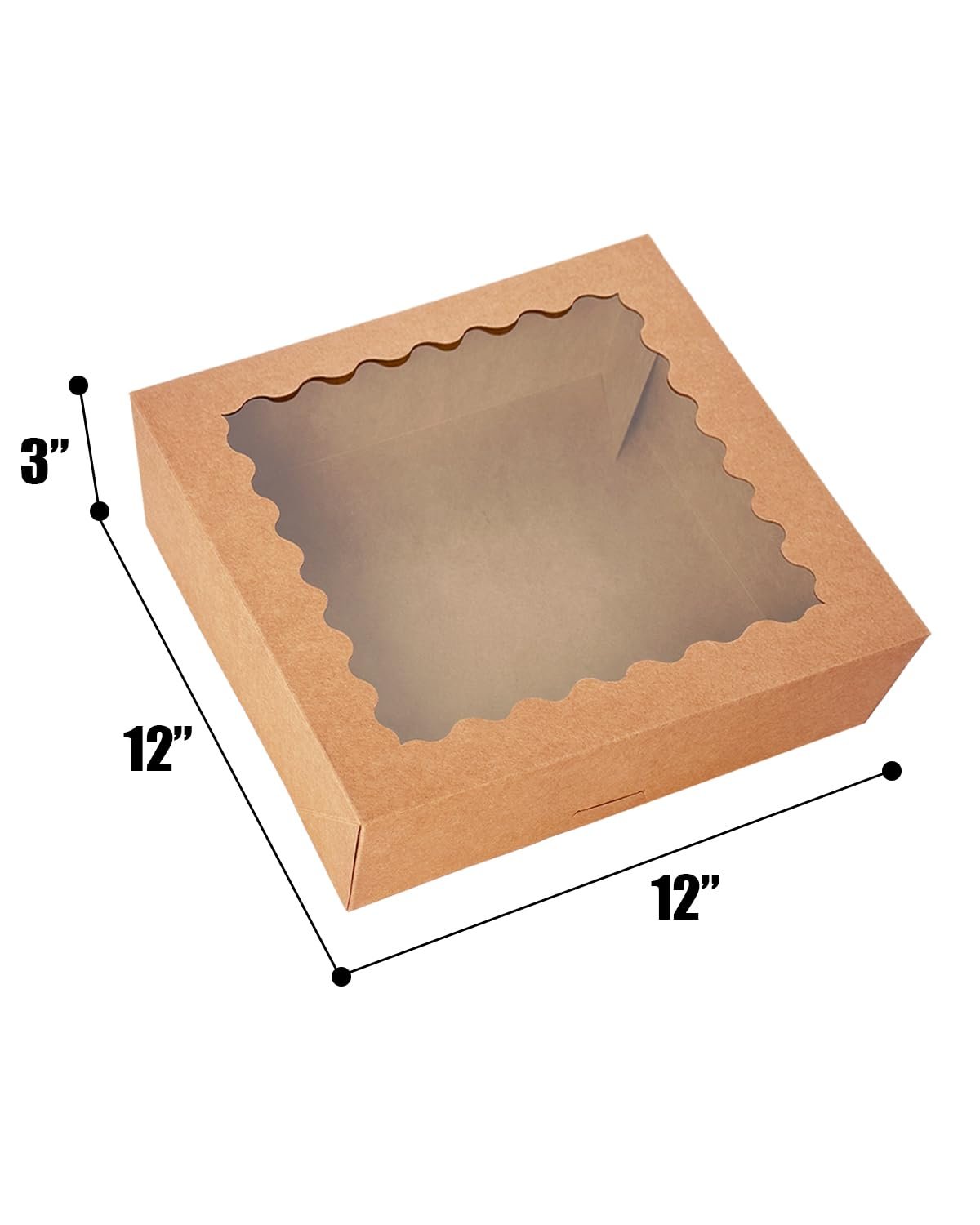 Caja de Pasteles Marrón 20pcs 12x12x3 pulgadas Con Ventana de Facil Aromatización para Macarrones y Galletas, Marca Blanca (Auto-pop Up) para Fábrica. Caja de Pasteles Marrón 20pcs 12x12x3 pulgadas Con Ventana de Facil Aromatización para Macarrones y Galletas, Marca Blanca (Auto-pop Up) para Fábrica.