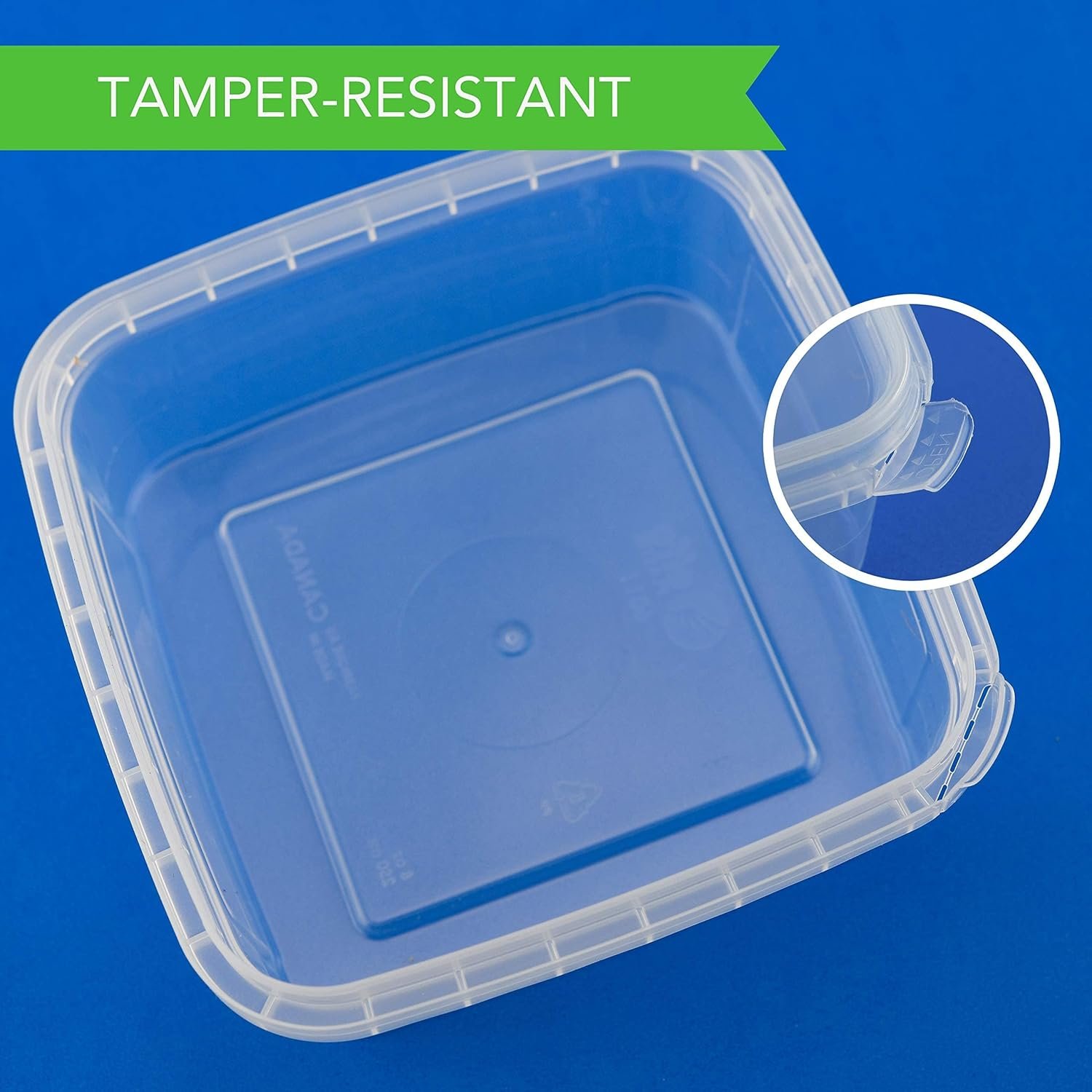 Contenedores cuadrado desechables de 8 oz en paquete de 20 con tapa, Logo Personalizado, perfectos para almacenar alimentos de forma hermética y preparación de comidas. Ideal para marca blanca y suministrados por nuestro fabricante.