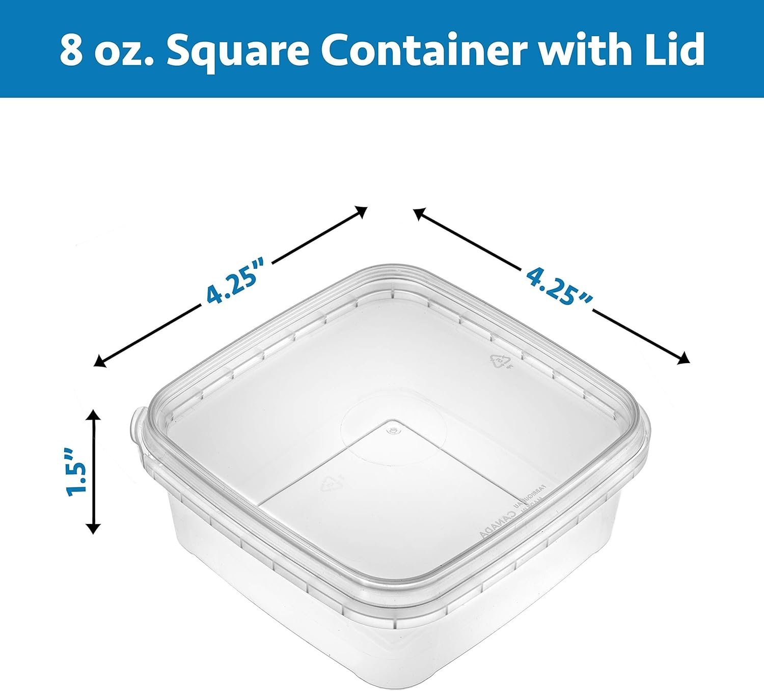 Contenedores cuadrado desechables de 8 oz en paquete de 20 con tapa, Logo Personalizado, perfectos para almacenar alimentos de forma hermética y preparación de comidas. Ideal para marca blanca y suministrados por nuestro fabricante.
