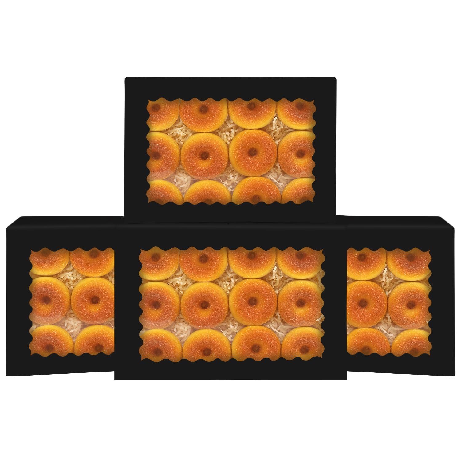 Caja de Galletas Negra Auto-pop Up con Ventana 24Pcs 14x10x2.5 pulgadas para Pastelería Macarons - Marca Blanca, Fabricante Ideal para Embalaje.