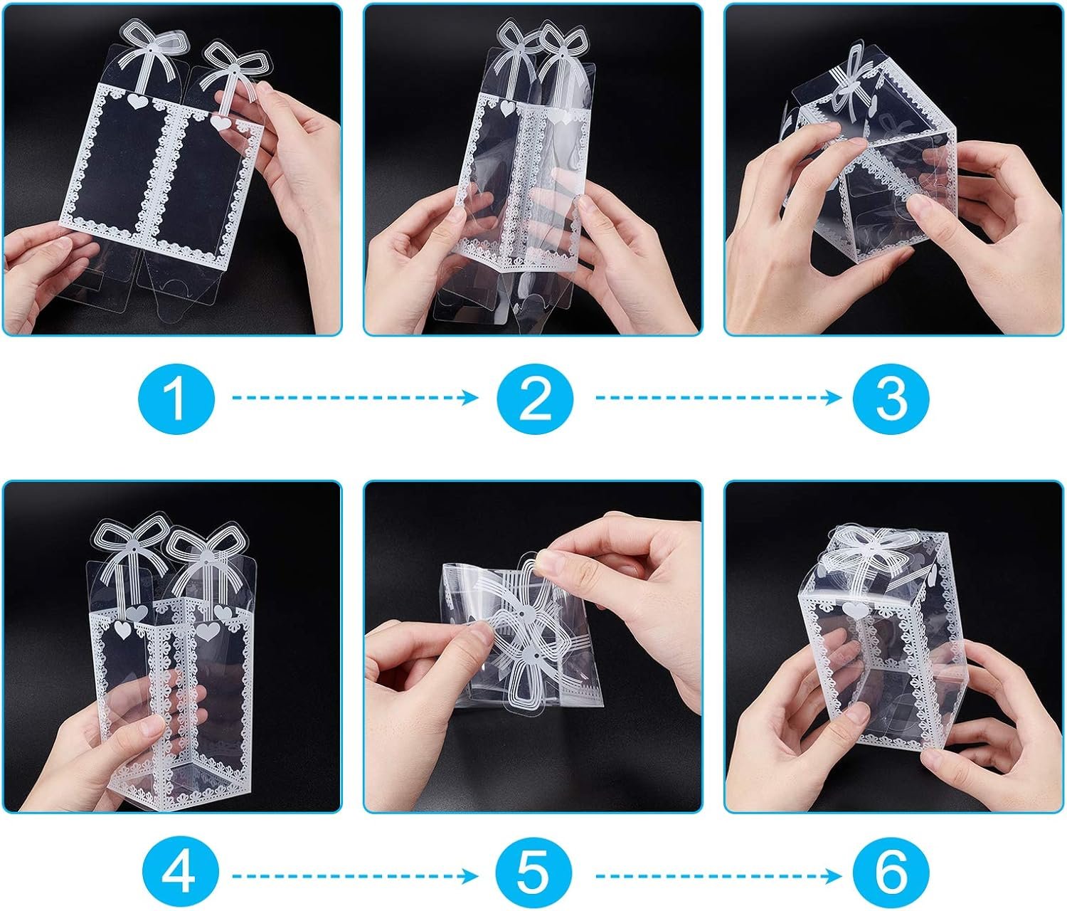 Caja de Regalo Transparente Personalizada con Logo 24PCS 4.5x2.5x2.5 Cajas de PVC para Fiestas, Boda y Día de la Madre, Marca Blanca, Proveedor de Packaging Caja de Regalo Transparente Personalizada con Logo 24PCS 4.5x2.5x2.5 Cajas de PVC para Fiestas, Boda y Día de la Madre, Marca Blanca, Proveedor de Packaging
