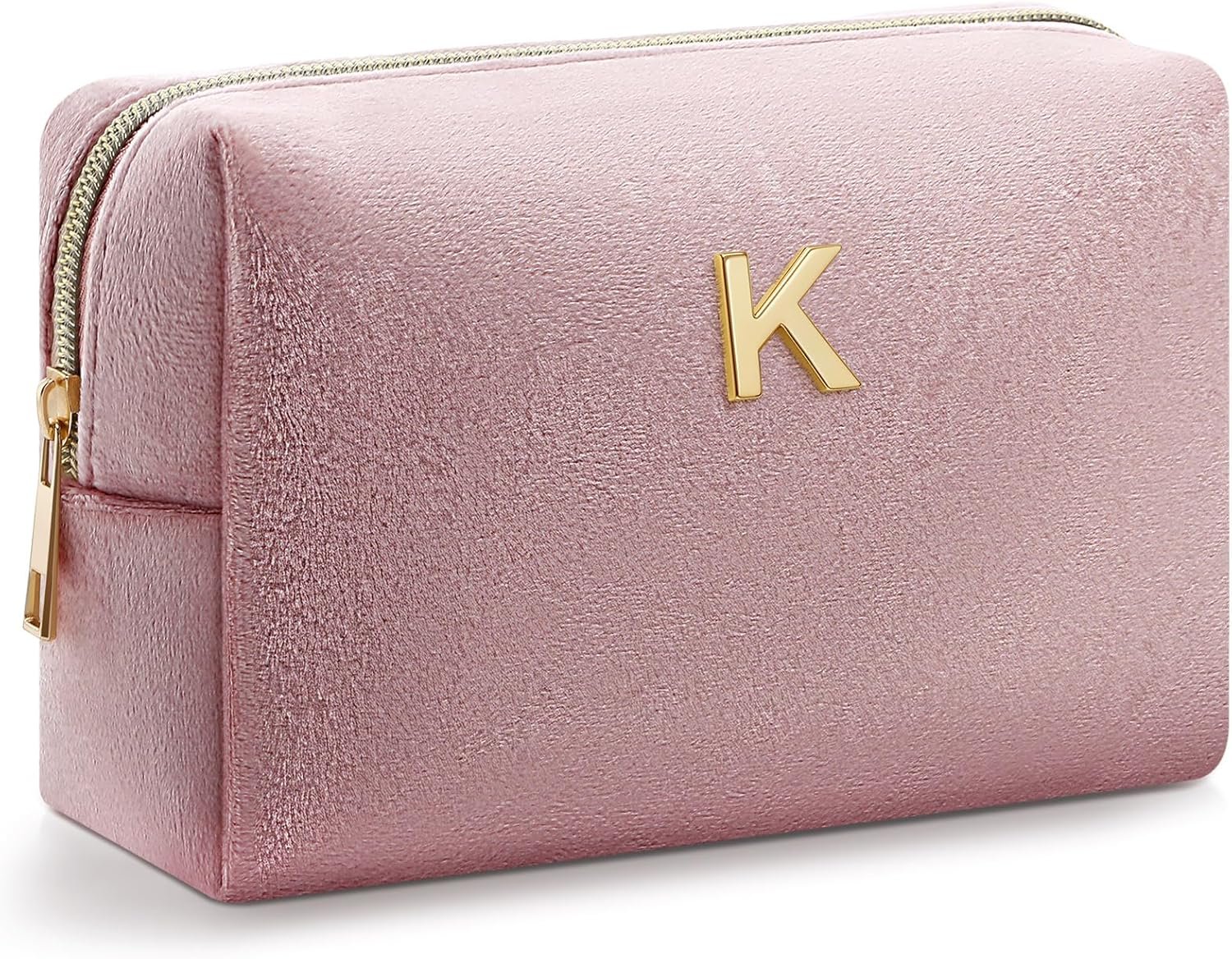 Logo Personalizado Neceser de Maquillaje de Terciopelo Rosa Monogramado Bolsa de Cosméticos Personalizada para Viaje y Uso Diario Regalo para Mujeres, Niñas, Profesores, Madres, Damas de Honor, Día de San Valentín, Cumpleaños, Graduaciones Proveedor