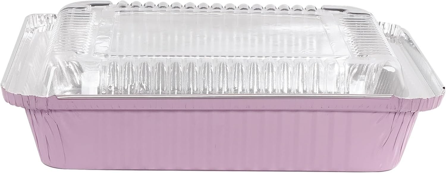 Logo Personalizado Paquetes de 40 bandejas de aluminio cuadradas de 8x8 con tapas transparentes - Sartenes de papel de aluminio rosa desechables ideales para cocinar, calentar, almacenar y preparar alimentos - Fabricante de envases desechables. Logo Personalizado Paquetes de 40 bandejas de aluminio cuadradas de 8x8 con tapas transparentes - Sartenes de papel de aluminio rosa desechables ideales para cocinar, calentar, almacenar y preparar alimentos - Fabricante de envases desechables.