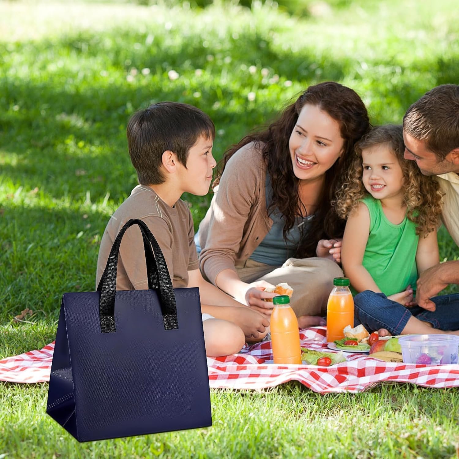 Bolsas Térmicas Reutilizables con Logo Personalizado, 100 Pcs, Ideales para Entrega de Alimentos Fríos y Calientes, Marca Blanca, Proveedor de Bolsas para Restaurante y Picnic (9.5 x 6 x 9.5 in)