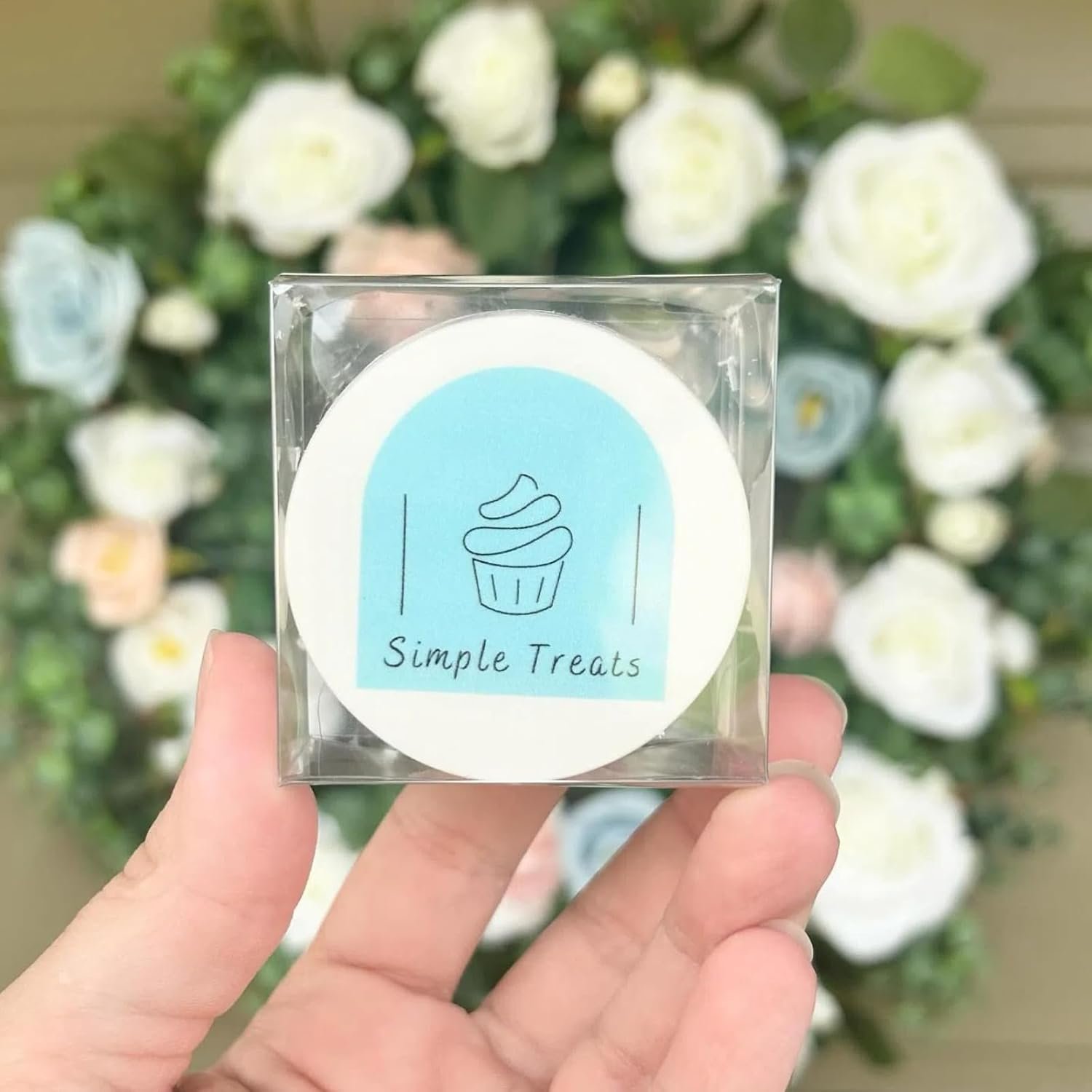 Caja de Favor con Logo Personalizado para Galletas, 50 unidades de cajas claras para macarrones de 2.17