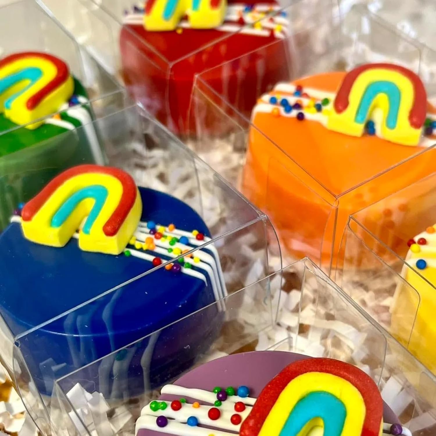 Caja de Favor con Logo Personalizado para Galletas, 50 unidades de cajas claras para macarrones de 2.17
