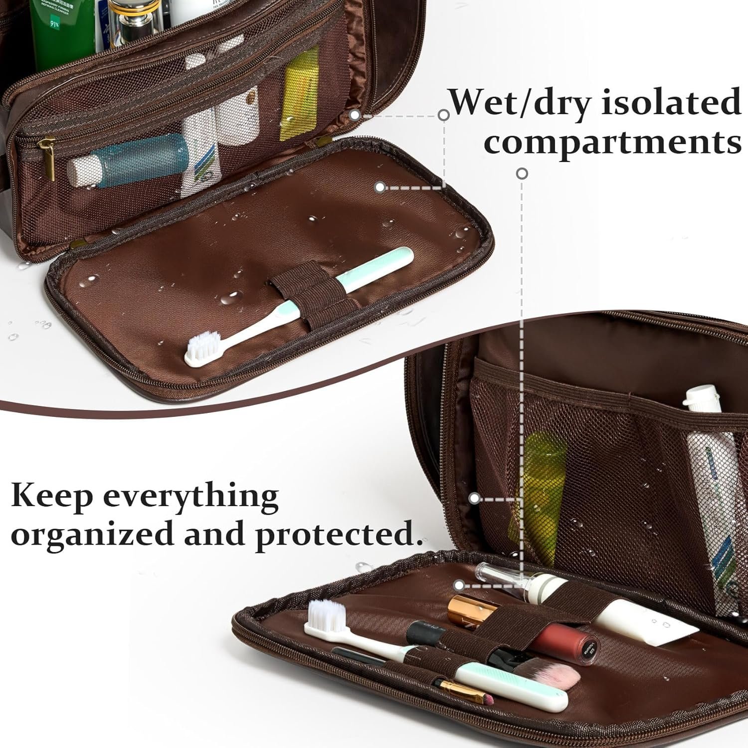 Logo Personalizado Neceser Grande Para Hombres Impermeable, Regalos Para Damas de Honor, Cuero Personalizado Con Iniciales y Montañas, Neceser de Viaje Para Hombres, Regalos de Cumpleaños, Esenciales de Viaje, Proveedor.