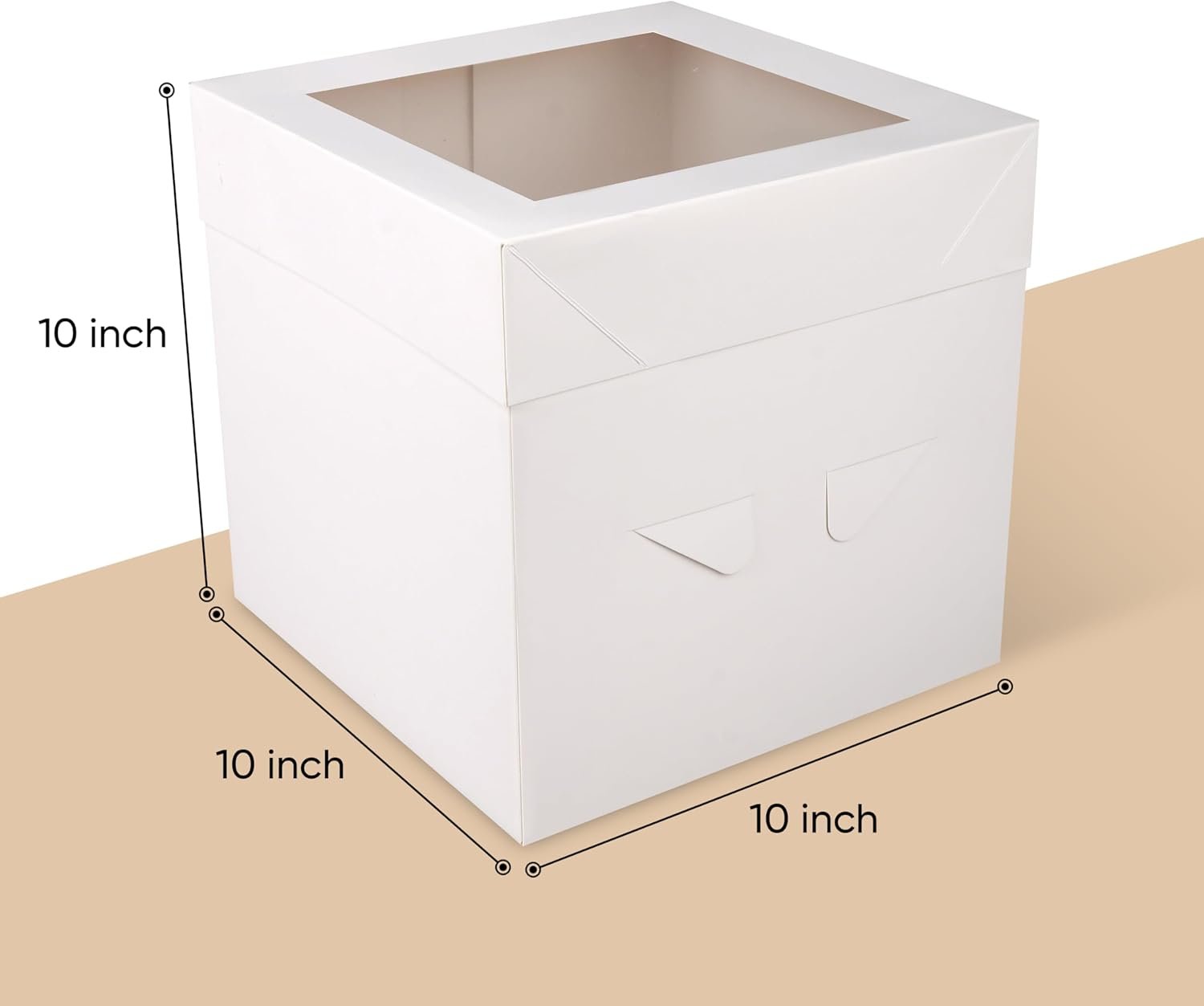 Caja para Pasteles con Ventana - 10 Pulgadas Base para Pasteles (Paquete de 3) - Marca Blanca y Logo Personalizado, Fábrica de Suministros para Cumpleaños, Bodas y Fiestas.