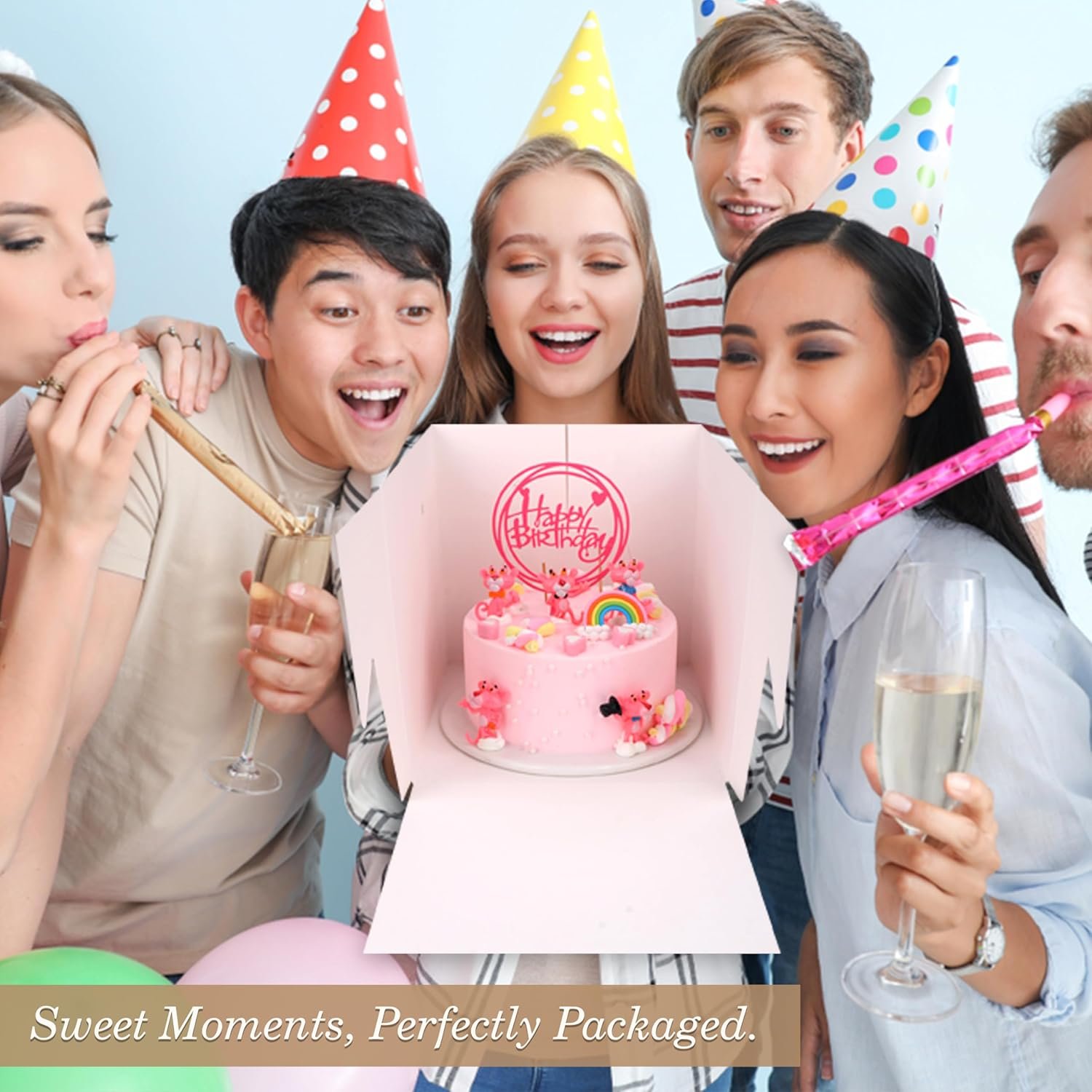 Caja para Pasteles con Ventana - 10 Pulgadas Base para Pasteles (Paquete de 3) - Marca Blanca y Logo Personalizado, Fábrica de Suministros para Cumpleaños, Bodas y Fiestas.