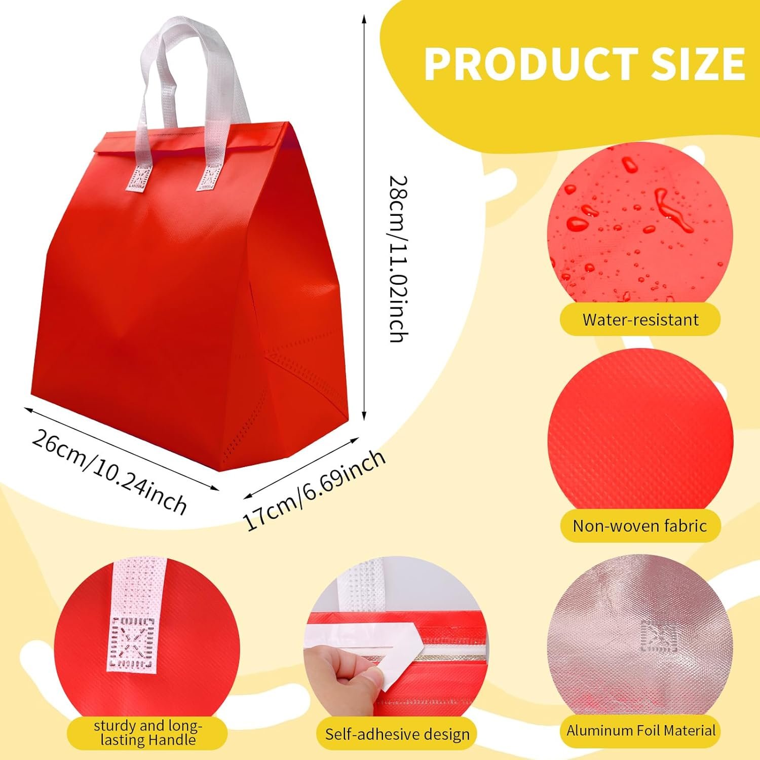Bolsas Térmicas Desechables para Comida 240 Pcs 10.24 x 11.02 x 6.69 pulgadas con Logo Personalizado en 8 Colores, Perfectas para Entrega de Almuerzos Fríos y Calientes, Proveedor de Fábrica. Bolsas Térmicas Desechables para Comida 240 Pcs 10.24 x 11.02 x 6.69 pulgadas con Logo Personalizado en 8 Colores, Perfectas para Entrega de Almuerzos Fríos y Calientes, Proveedor de Fábrica.