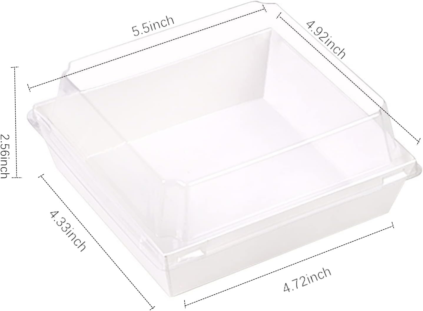 Caja de Charcutería con Logo Personalizado, 50 Pack Cajas Blancas Desechables de 5 Pulgadas para Sándwich, Pastel, Galletas y Bombas de Cacao, Proveedor de Soluciones para el Sector Alimentario