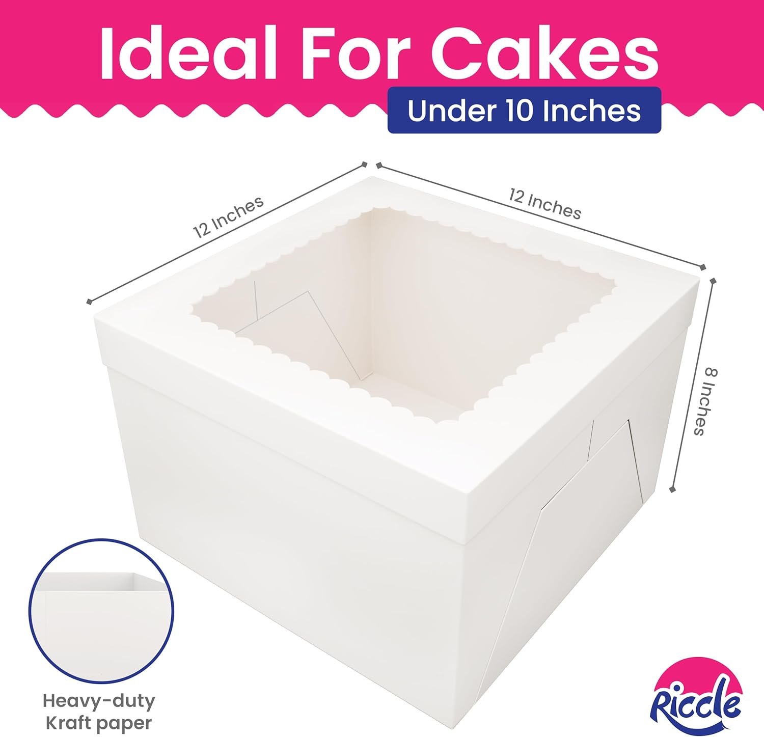 Caja de pasteles 15 piezas con ventana, 12x12x8 pulgadas, grandes cajas blancas de repostería, caja de cartón cuadrada para pasteles de varias capas, suministros para decoración de pasteles, Marca Blanca de Fábrica. Caja de pasteles 15 piezas con ventana, 12x12x8 pulgadas, grandes cajas blancas de repostería, caja de cartón cuadrada para pasteles de varias capas, suministros para decoración de pasteles, Marca Blanca de Fábrica.