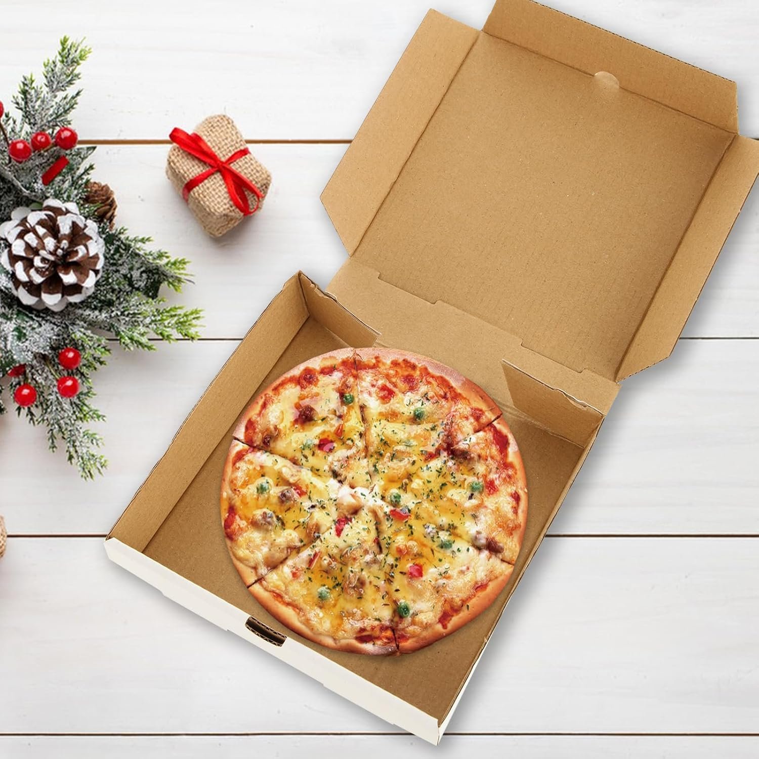 Logo Personalizado Cajas de Pizza 50 Pack 6 x 6 Cajas Pequeñas de Cartón Corrugado para Comida, Pasteles, Galletas, Marca Blanca Fábrica