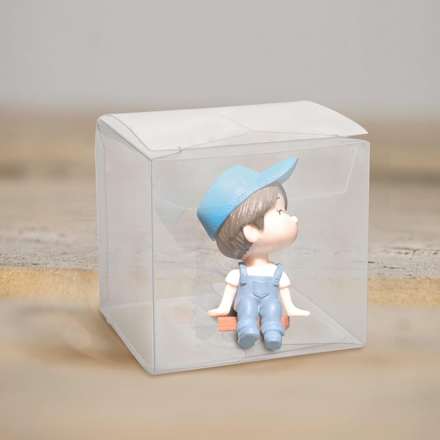 Logo Personalizado Cajas de Regalo Transparentes de 4 x 4 x 4 Pulgadas para Fiestas, Bautizos y Bodas, Marca Blanca de Fábrica para Navidad y Acción de Gracias.
