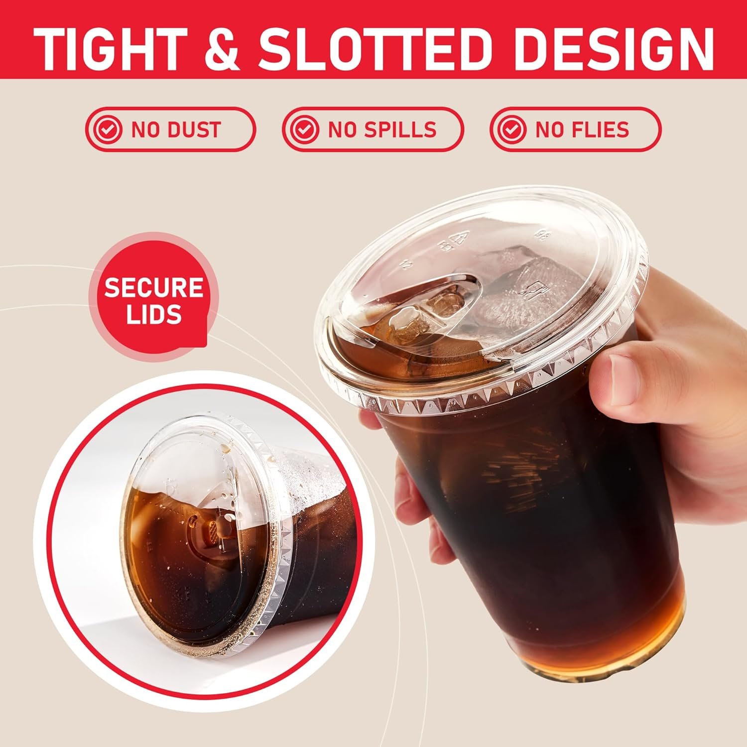 Copa de plástico de 16 oz con tapa y pajilla sin agujero, pack de 100, ideal para bebidas frías, logo personalizado disponible, fabricado por nuestro proveedor.