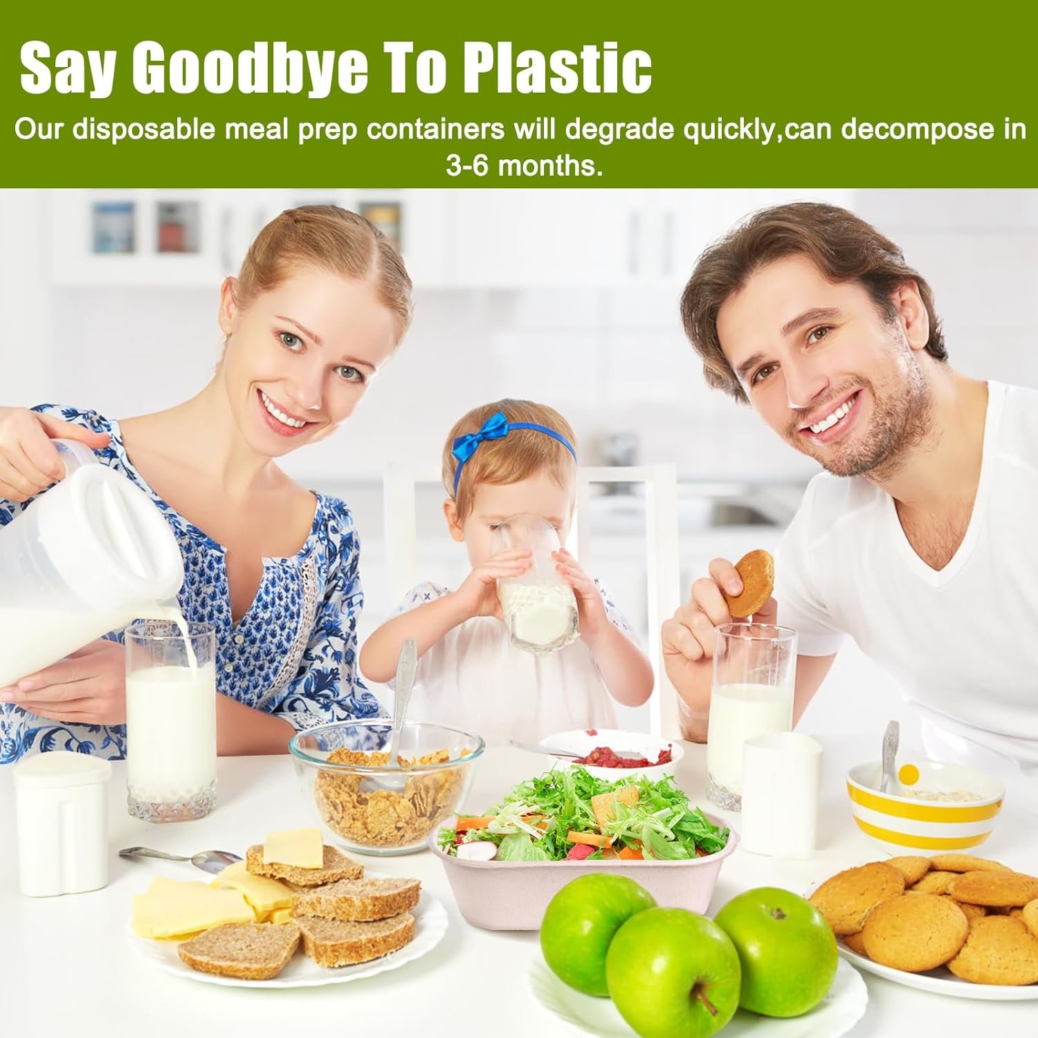 Logo Personalizado 50-Pack Contenedores de Comida desechables de 34 oz con tapas y tenedores, adecuados para microondas y horno, ideales para ensaladas, nachos y burritos, Marca Blanca de calidad en Fábrica.