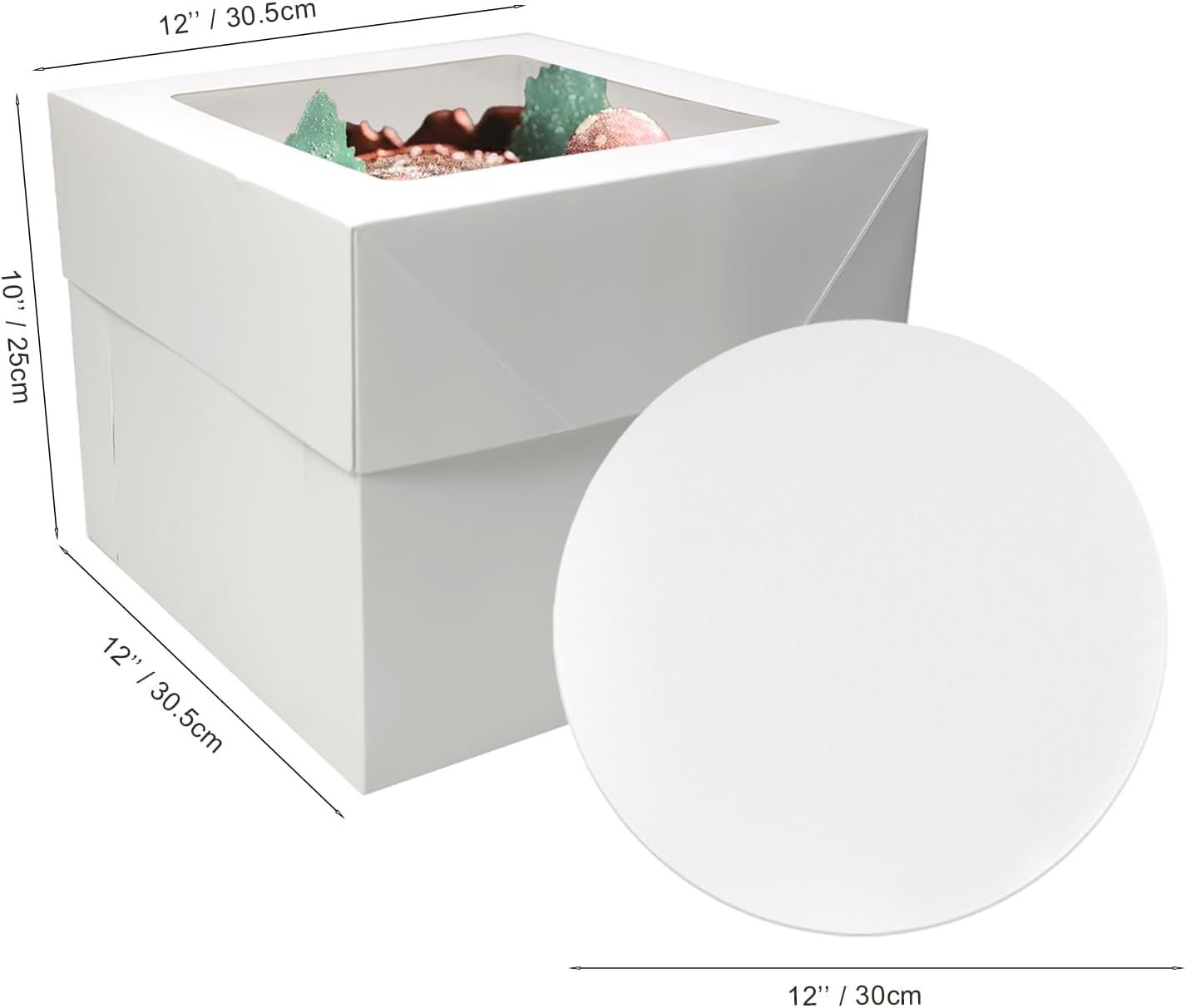 Logo Personalizado Cajas para Pasteles de 12x12x10 pulgadas con Tablas, Proveedor de Marca Blanca.