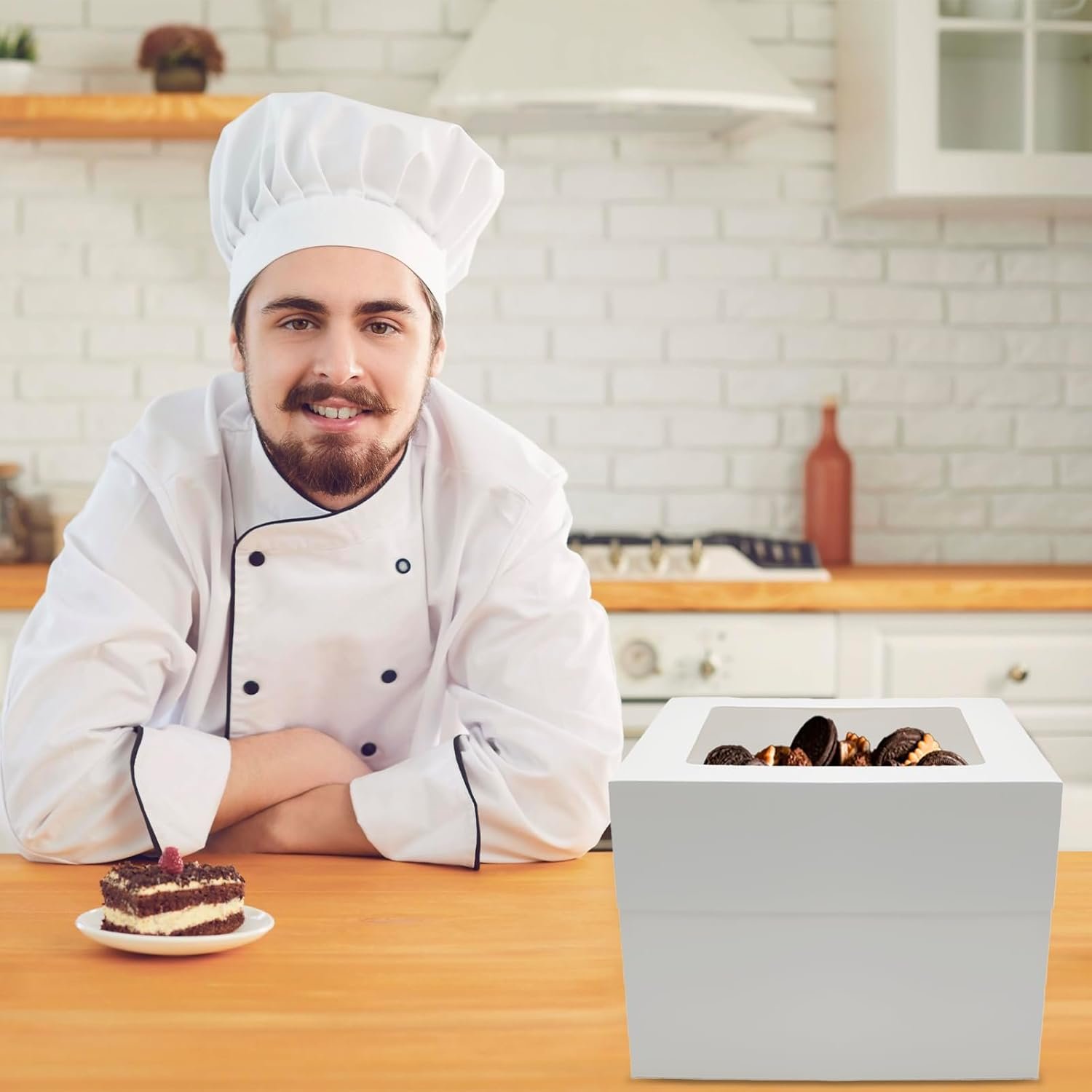 Logo Personalizado Cajas para Pasteles de 12x12x10 pulgadas con Tablas, Proveedor de Marca Blanca.