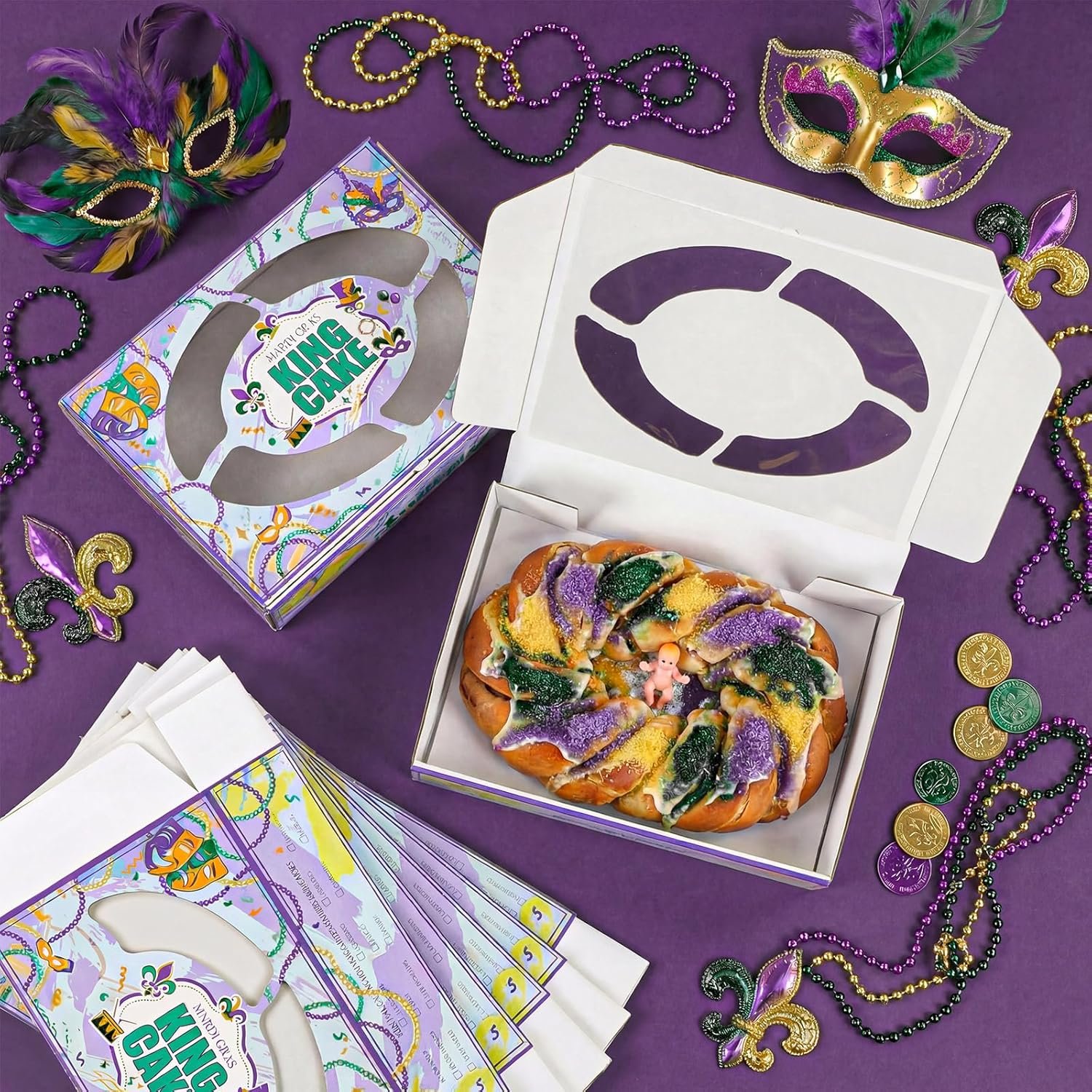 Logo Personalizado Cajas de Cartón de 20 Piezas para Pasteles de Reyes de Mardi Gras con Ventana 14 x 10 x 3 Pulgadas y Tableros (10 Cajas y 10 Tableros) Cajas Resistentes de Pastelería Marca Blanca Proveedor. Logo Personalizado Cajas de Cartón de 20 Piezas para Pasteles de Reyes de Mardi Gras con Ventana 14 x 10 x 3 Pulgadas y Tableros (10 Cajas y 10 Tableros) Cajas Resistentes de Pastelería Marca Blanca Proveedor.