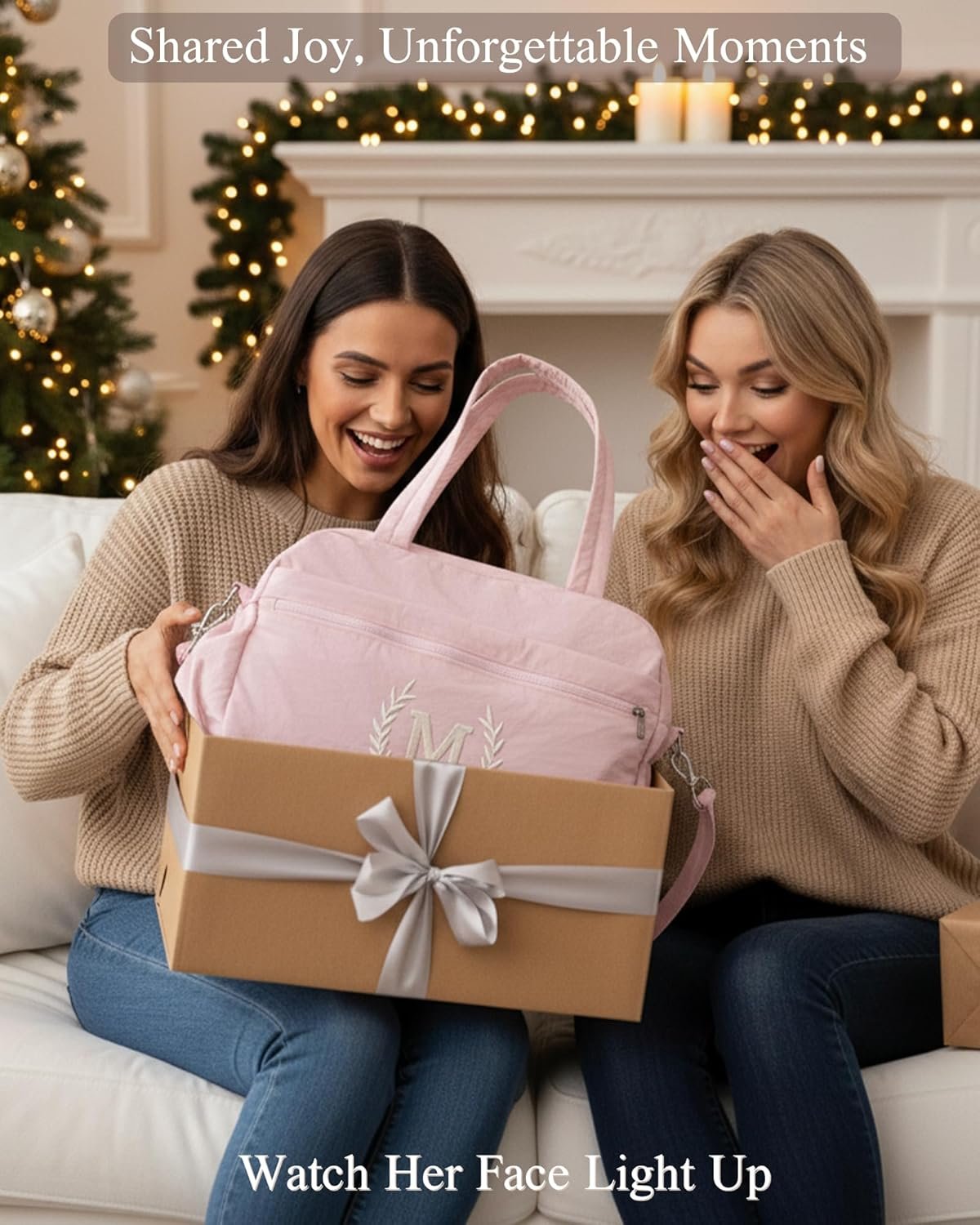 Logo Personalizado Bolso de deporte con monograma para niñas, regalo de Navidad para mujeres, amigos y niños, ideal para cumpleaños de adolescentes, mamás, hijas y abuelas. Preparado para marca blanca en Fábrica (Rosado, M).