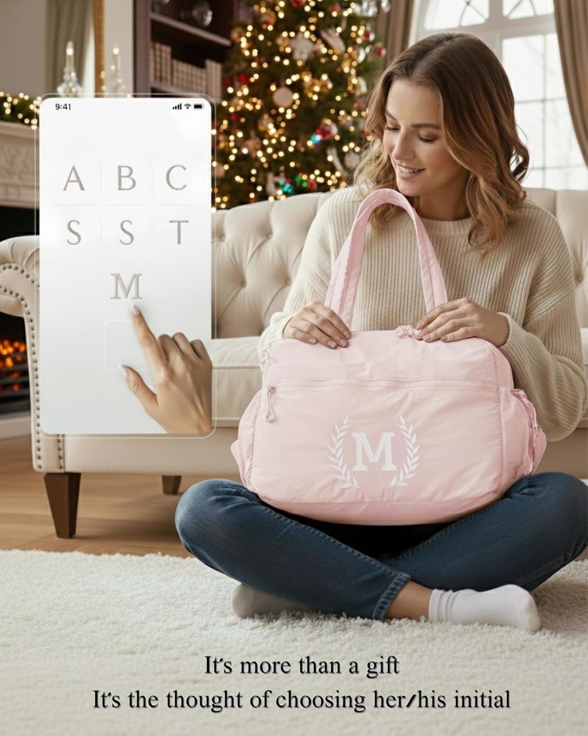 Logo Personalizado Bolso de deporte con monograma para niñas, regalo de Navidad para mujeres, amigos y niños, ideal para cumpleaños de adolescentes, mamás, hijas y abuelas. Preparado para marca blanca en Fábrica (Rosado, M).