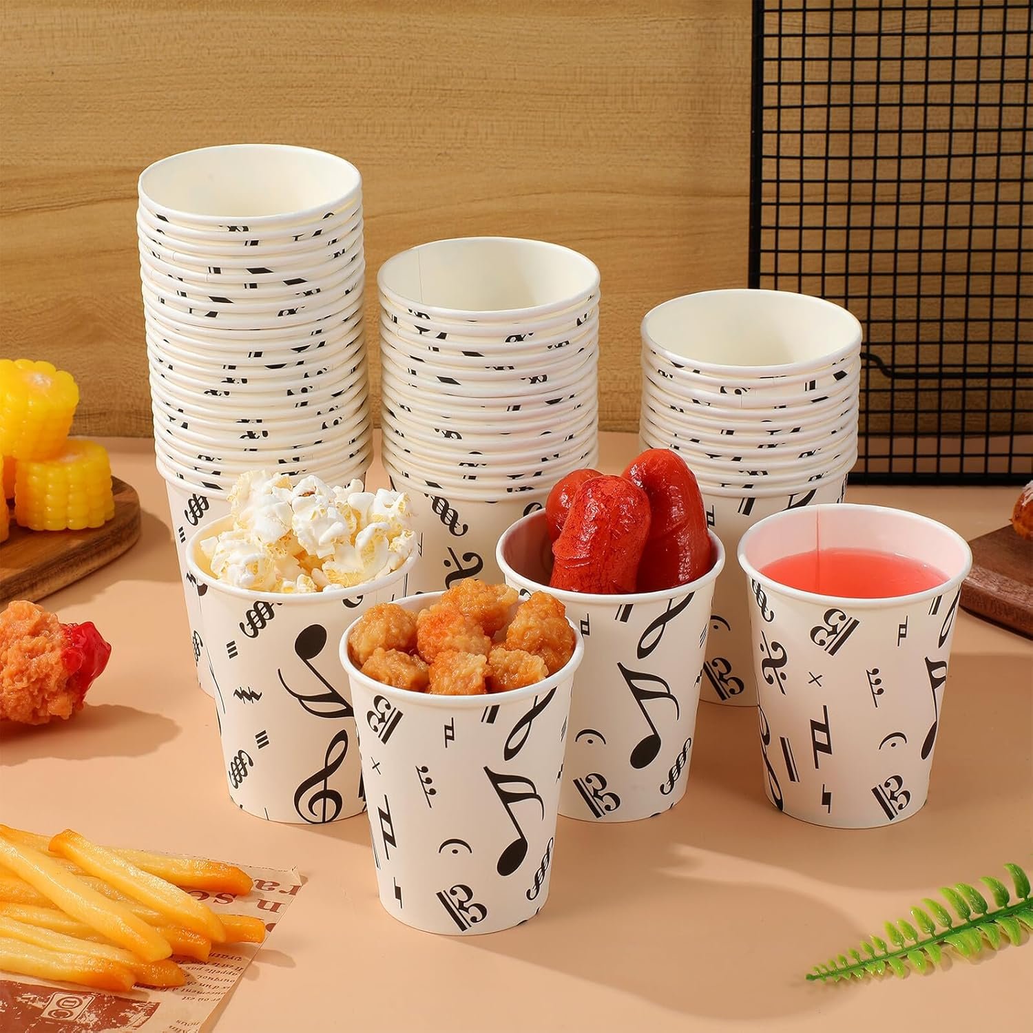 Copa de papel desechable de 250ml con nota musical, 50 piezas, personalización de logo ideal para bebidas frías, té y café. Proveedor de artículos para festivales y fiestas. Copa de papel desechable de 250ml con nota musical, 50 piezas, personalización de logo ideal para bebidas frías, té y café. Proveedor de artículos para festivales y fiestas.
