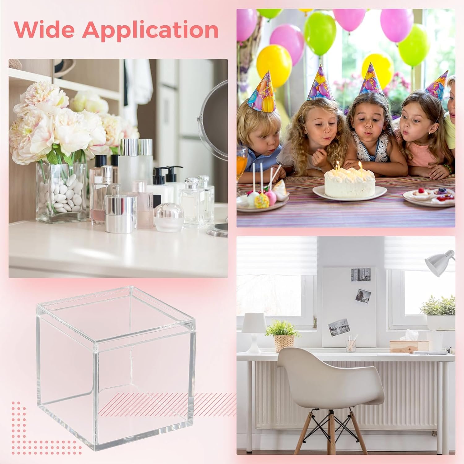 Logo Personalizado 40 Pcs Cajas Acrílicas - Cajas de Exhibición Transparentes Pequeñas Cuadradas 2.2 x 2.2 x 2.2 in, con Tapa para Dulces, Pastillas, Pendientes, Joyería, Cuentas Pequeñas Marca Blanca, Fábrica.