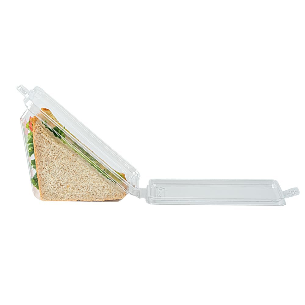 Contenedores para Llevar Triangulares 7.4 x 3.9 x 3.5 Pulgadas con Tapa Bisagra, Marca Blanca y Logo Personalizado, Proveedor de Envases Plásticos Transparentes para Sándwiches Congelables y Respetuosos con el Medio Ambiente. Contenedores para Llevar Triangulares 7.4 x 3.9 x 3.5 Pulgadas con Tapa Bisagra, Marca Blanca y Logo Personalizado, Proveedor de Envases Plásticos Transparentes para Sándwiches Congelables y Respetuosos con el Medio Ambiente.