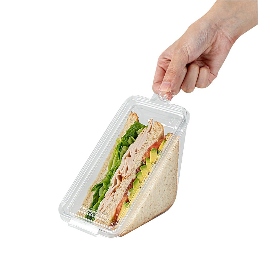Contenedores para Llevar Triangulares 7.4 x 3.9 x 3.5 Pulgadas con Tapa Bisagra, Marca Blanca y Logo Personalizado, Proveedor de Envases Plásticos Transparentes para Sándwiches Congelables y Respetuosos con el Medio Ambiente. Contenedores para Llevar Triangulares 7.4 x 3.9 x 3.5 Pulgadas con Tapa Bisagra, Marca Blanca y Logo Personalizado, Proveedor de Envases Plásticos Transparentes para Sándwiches Congelables y Respetuosos con el Medio Ambiente.
