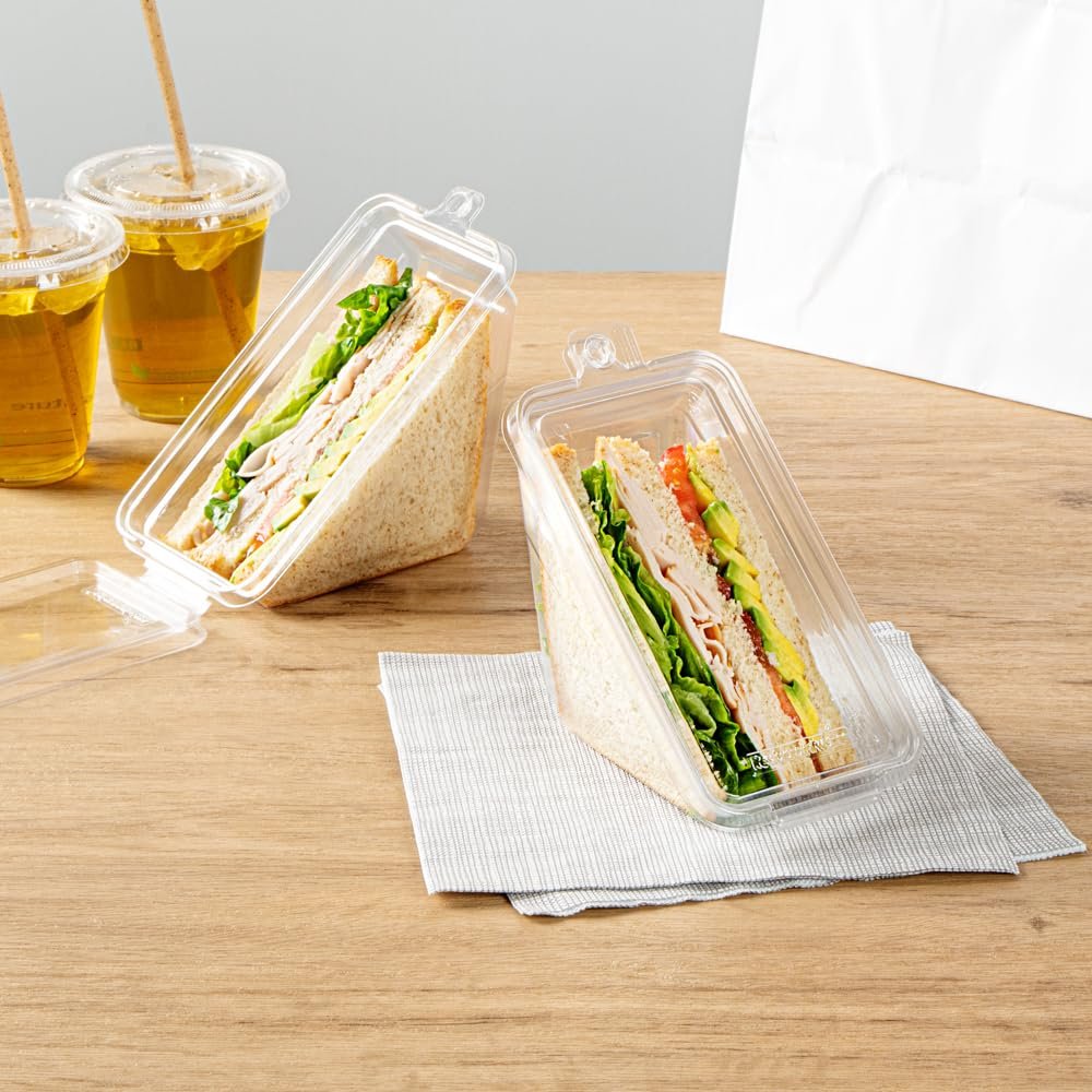 Contenedores para Llevar Triangulares 7.4 x 3.9 x 3.5 Pulgadas con Tapa Bisagra, Marca Blanca y Logo Personalizado, Proveedor de Envases Plásticos Transparentes para Sándwiches Congelables y Respetuosos con el Medio Ambiente. Contenedores para Llevar Triangulares 7.4 x 3.9 x 3.5 Pulgadas con Tapa Bisagra, Marca Blanca y Logo Personalizado, Proveedor de Envases Plásticos Transparentes para Sándwiches Congelables y Respetuosos con el Medio Ambiente.
