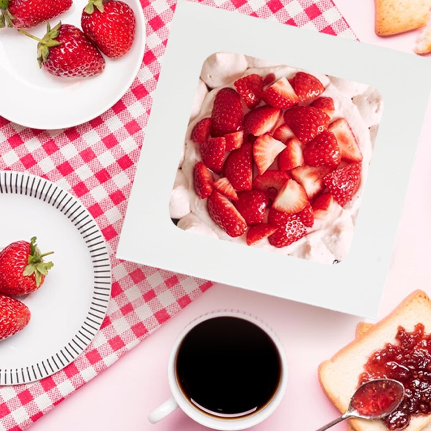 Cajas Pasteles para Cookies, Pies, Cupcakes y Pasteles con Ventana, 30pcs de 10x10x5 Pulgadas, Logo Personalizado, Marca Blanca, Proveedor de Equipos de Pastelería