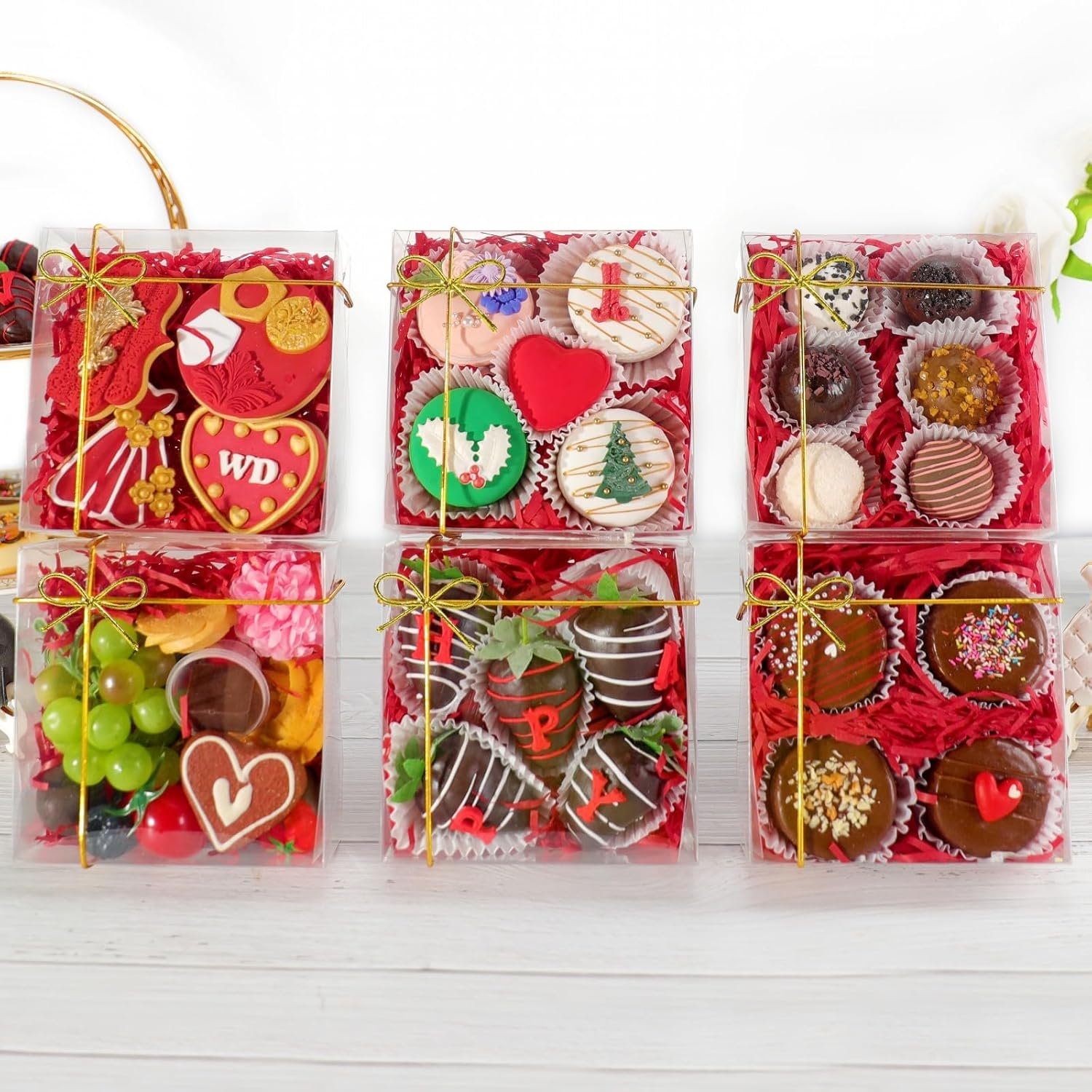 Logo Personalizado 50PCS Cajas de Panadería Transparentes de 5