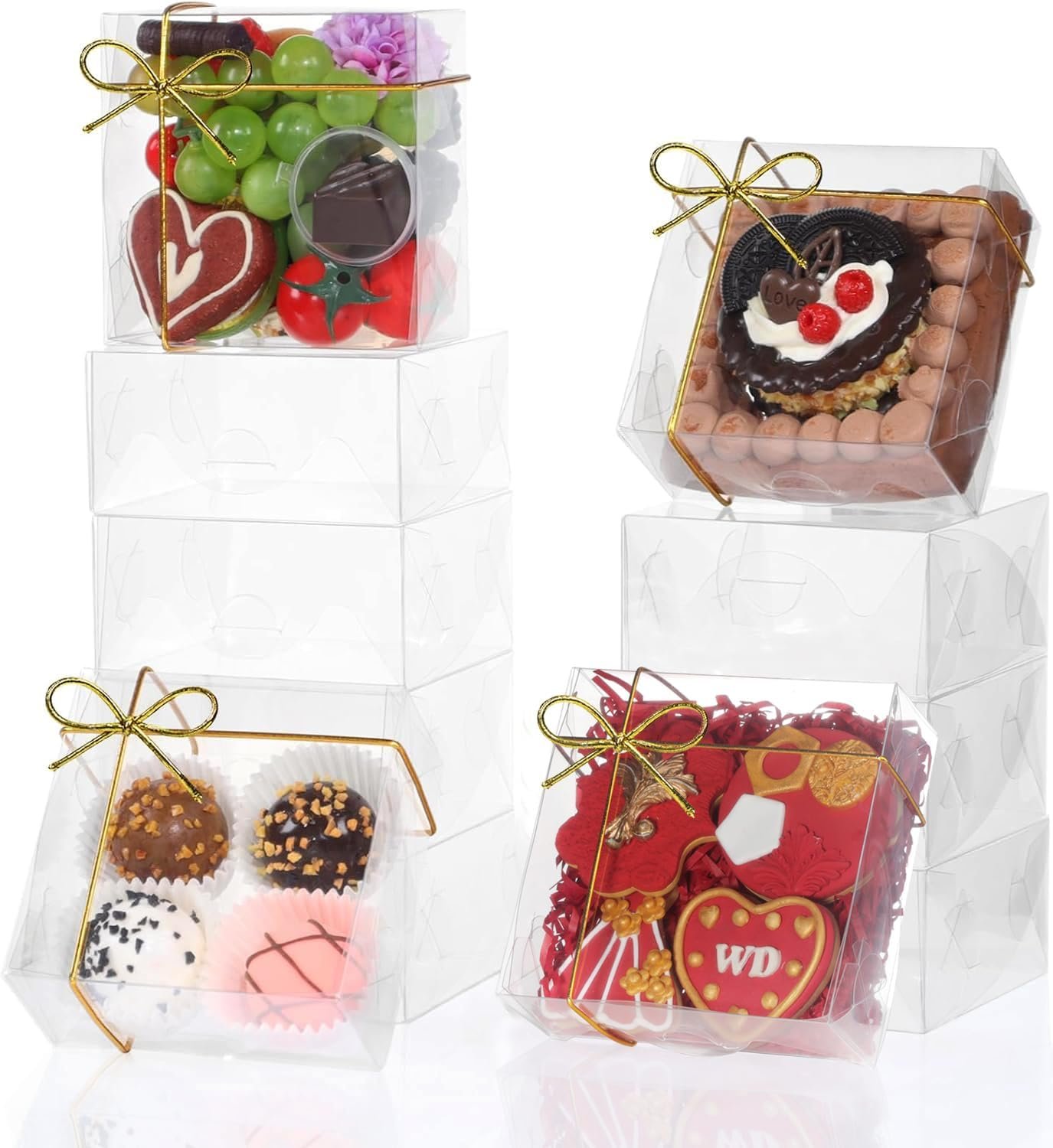 Logo Personalizado 50PCS Cajas de Panadería Transparentes de 5