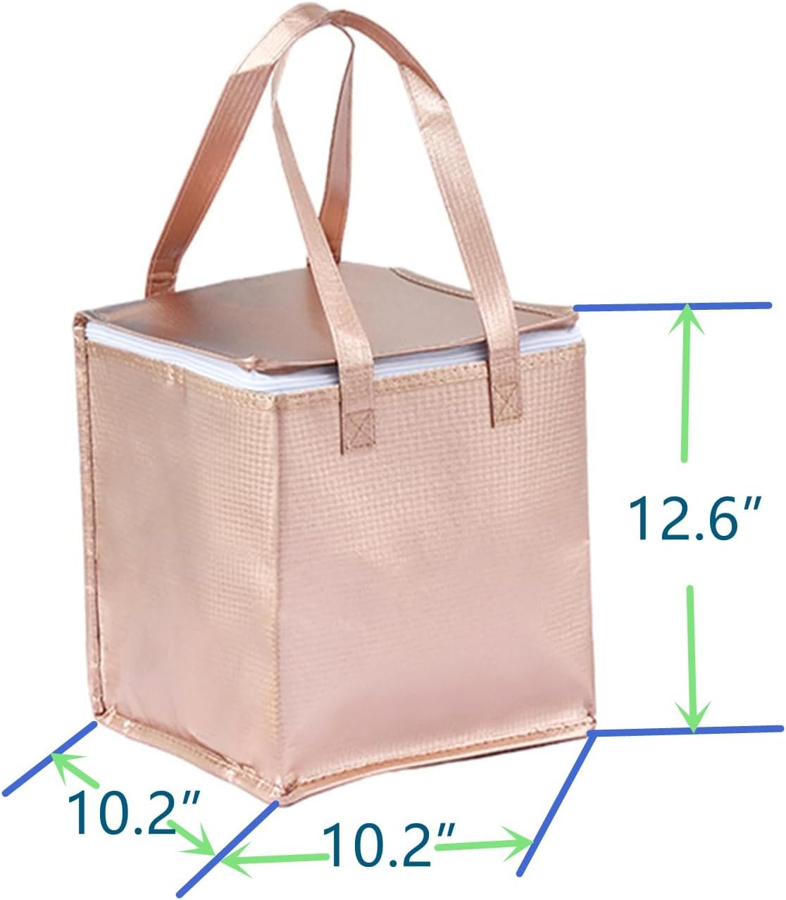 Logo Personalizado Bolsa Térmica Reutilizable con Cierre de Aluminio 10.2×10.2×12.6
