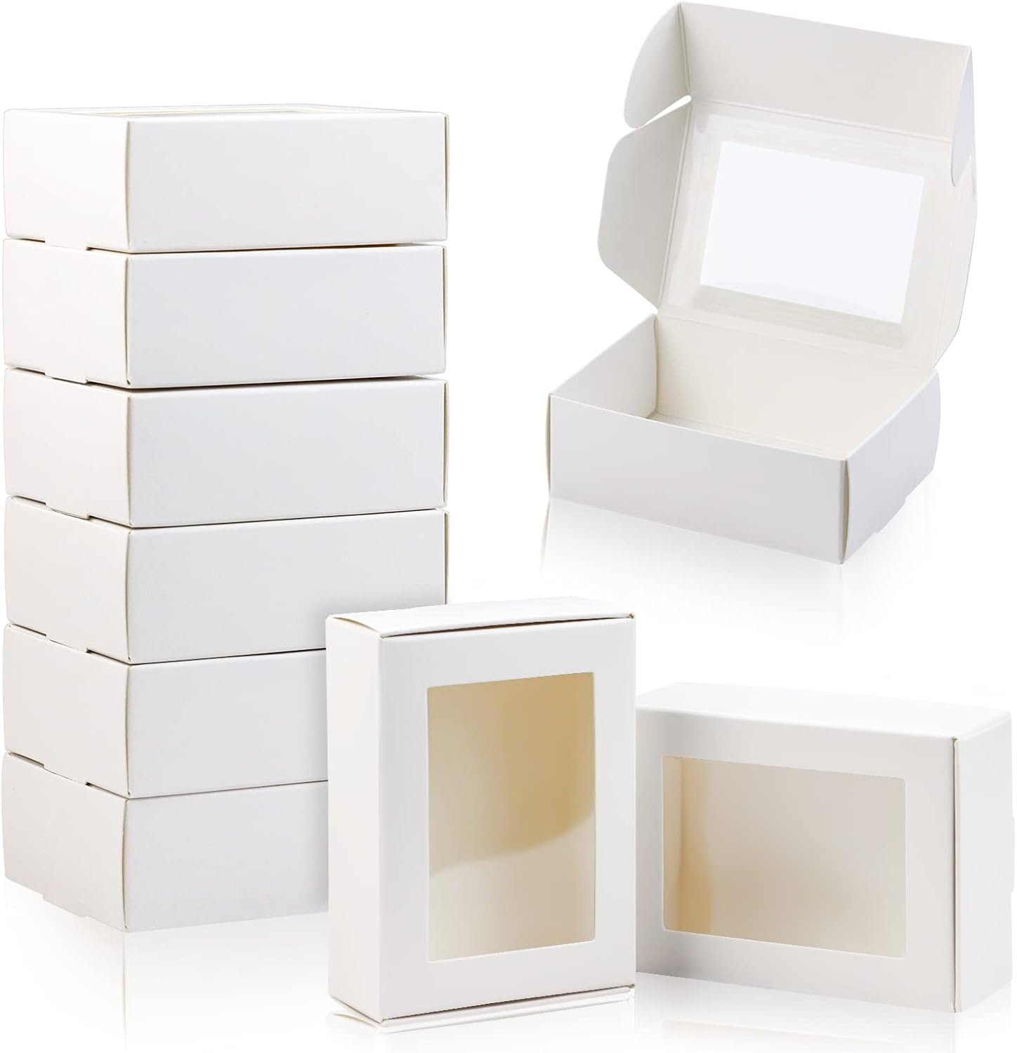 Caja de regalo mini con ventana de papel kraft, 3.33