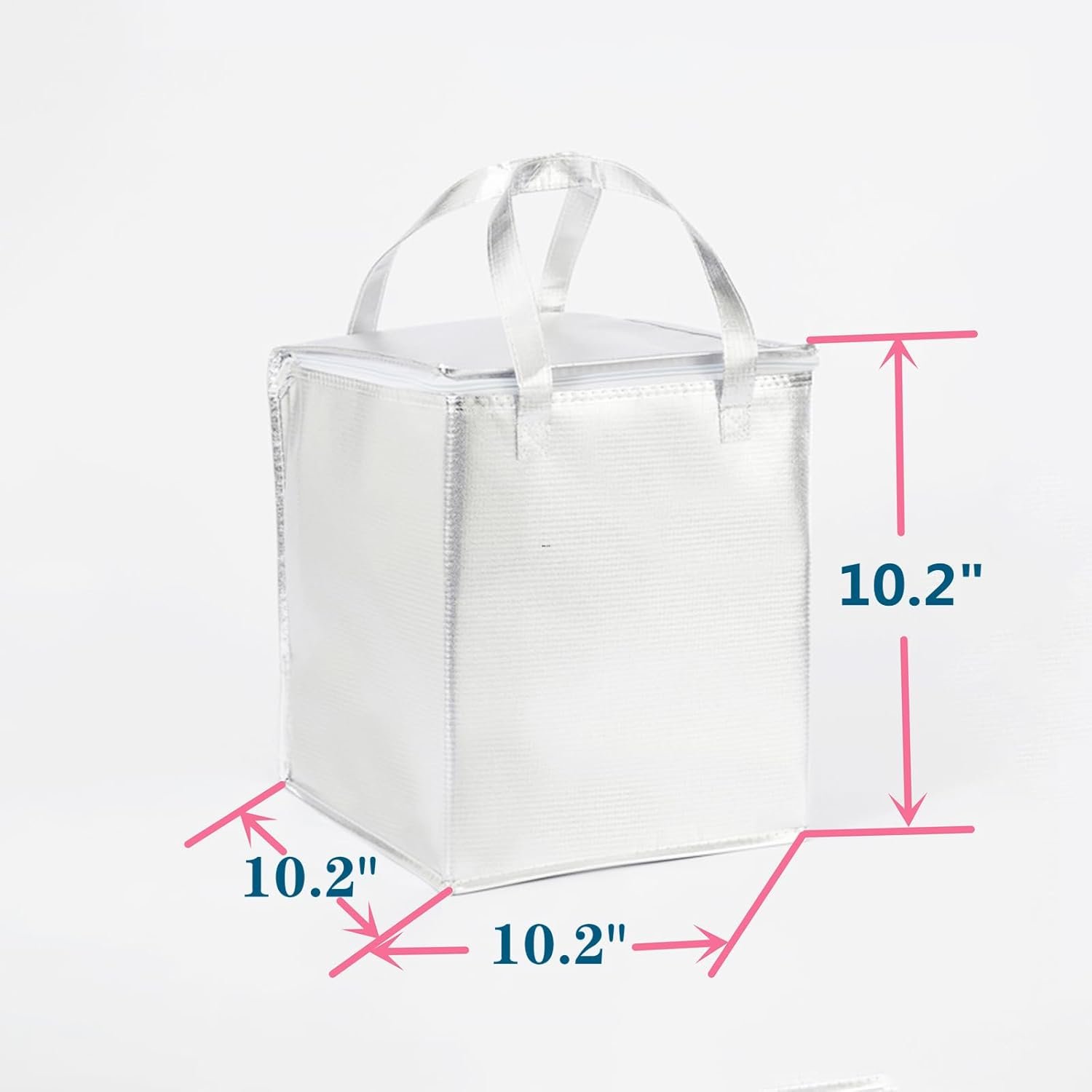 Logo Personalizado Bolsa Térmica Reutilizable Aislante de Aluminio de 10.2×10.2×10.2