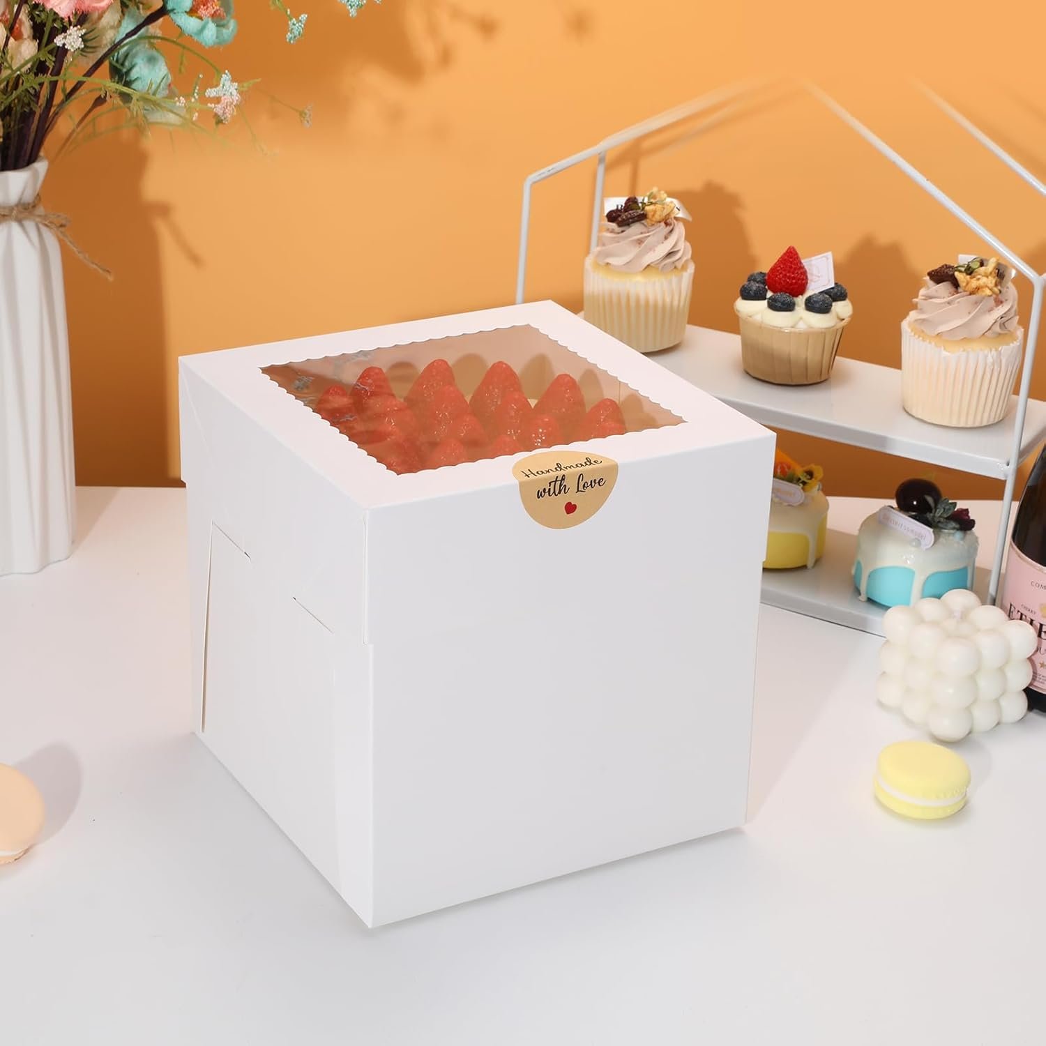 Cajas Pasteles Personalizadas con Logo, Cajas de Cartón Cuadradas de 8x8x8 Pulgadas con Ventana para Decoración de Pasteles en Día de San Valentín, Día de la Madre, Bodas y Cumpleaños, Proveedor de Suministros para Regalos. Cajas Pasteles Personalizadas con Logo, Cajas de Cartón Cuadradas de 8x8x8 Pulgadas con Ventana para Decoración de Pasteles en Día de San Valentín, Día de la Madre, Bodas y Cumpleaños, Proveedor de Suministros para Regalos.