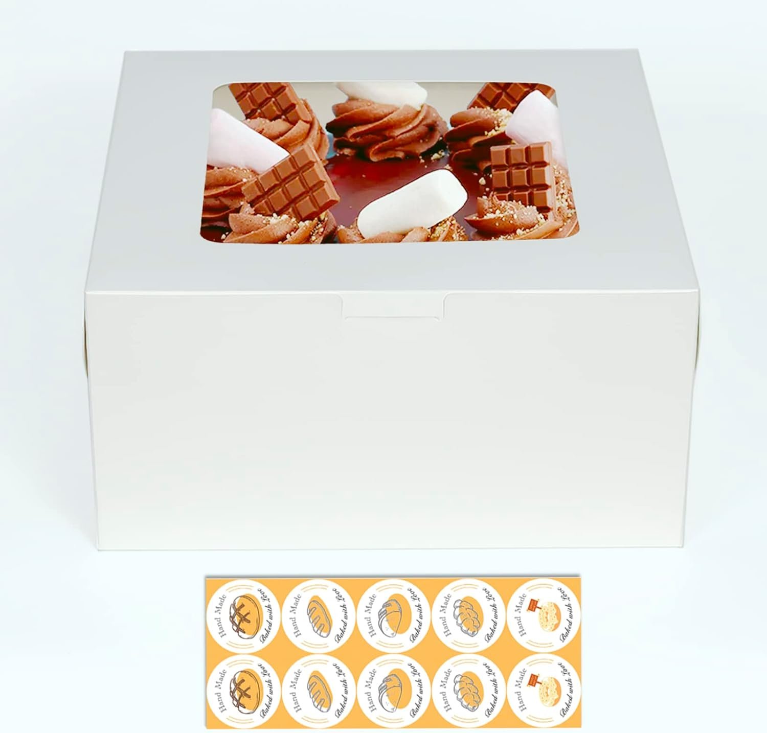 Logo Personalizado para 5 sets de cajas para pastel 10x10x5 pulgadas con tapetes para pasteles, Marca Blanca de calidad por Proveedor.