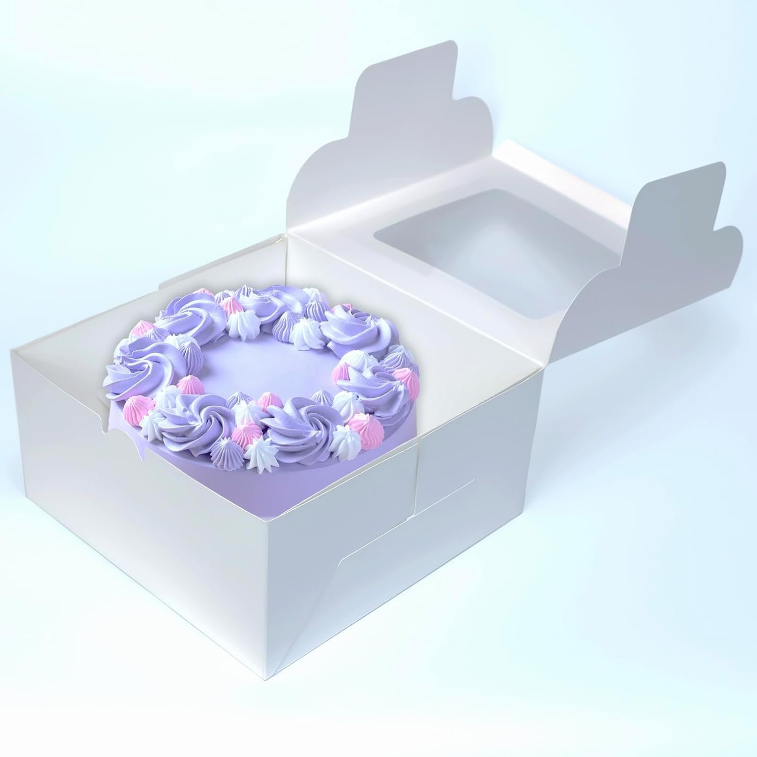 Logo Personalizado para 5 sets de cajas para pastel 10x10x5 pulgadas con tapetes para pasteles, Marca Blanca de calidad por Proveedor.