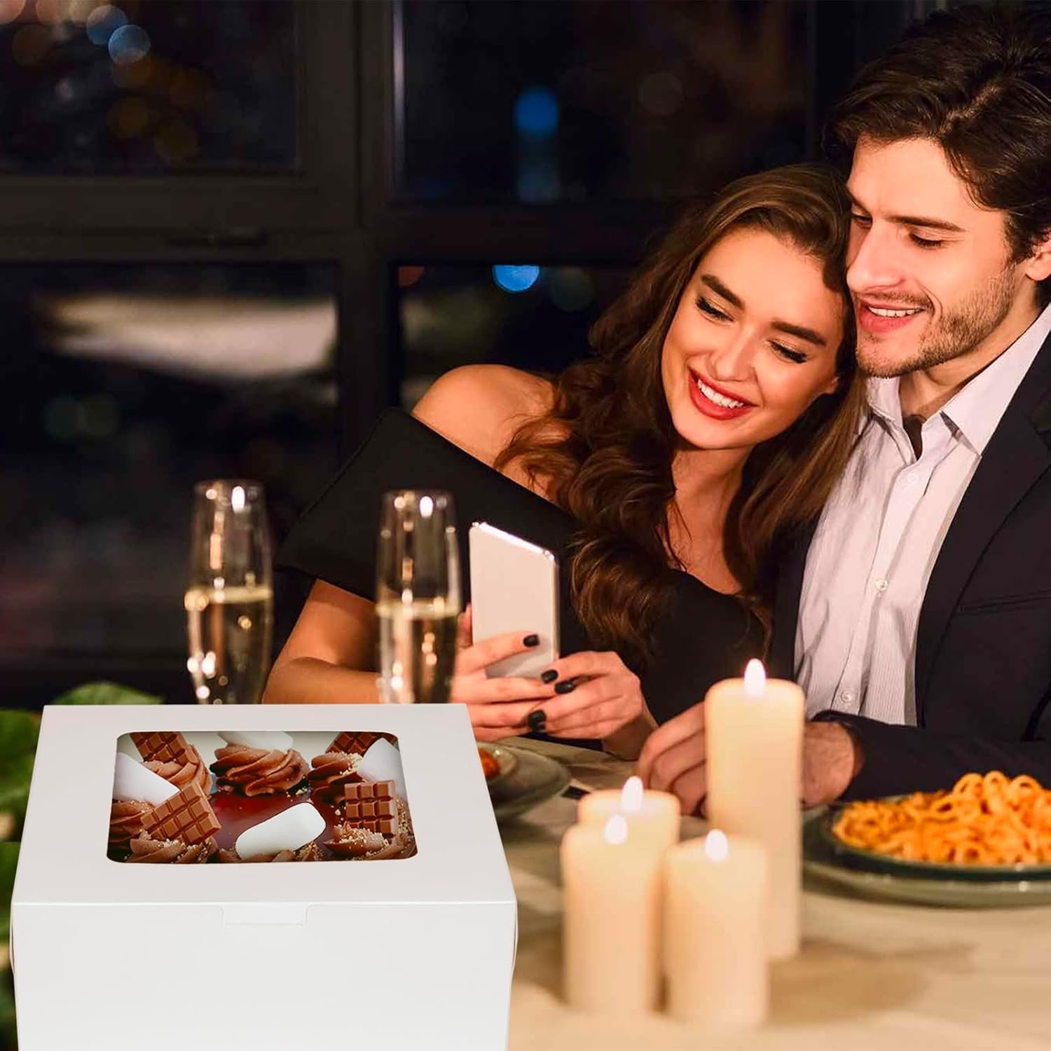 Logo Personalizado para 5 sets de cajas para pastel 10x10x5 pulgadas con tapetes para pasteles, Marca Blanca de calidad por Proveedor.