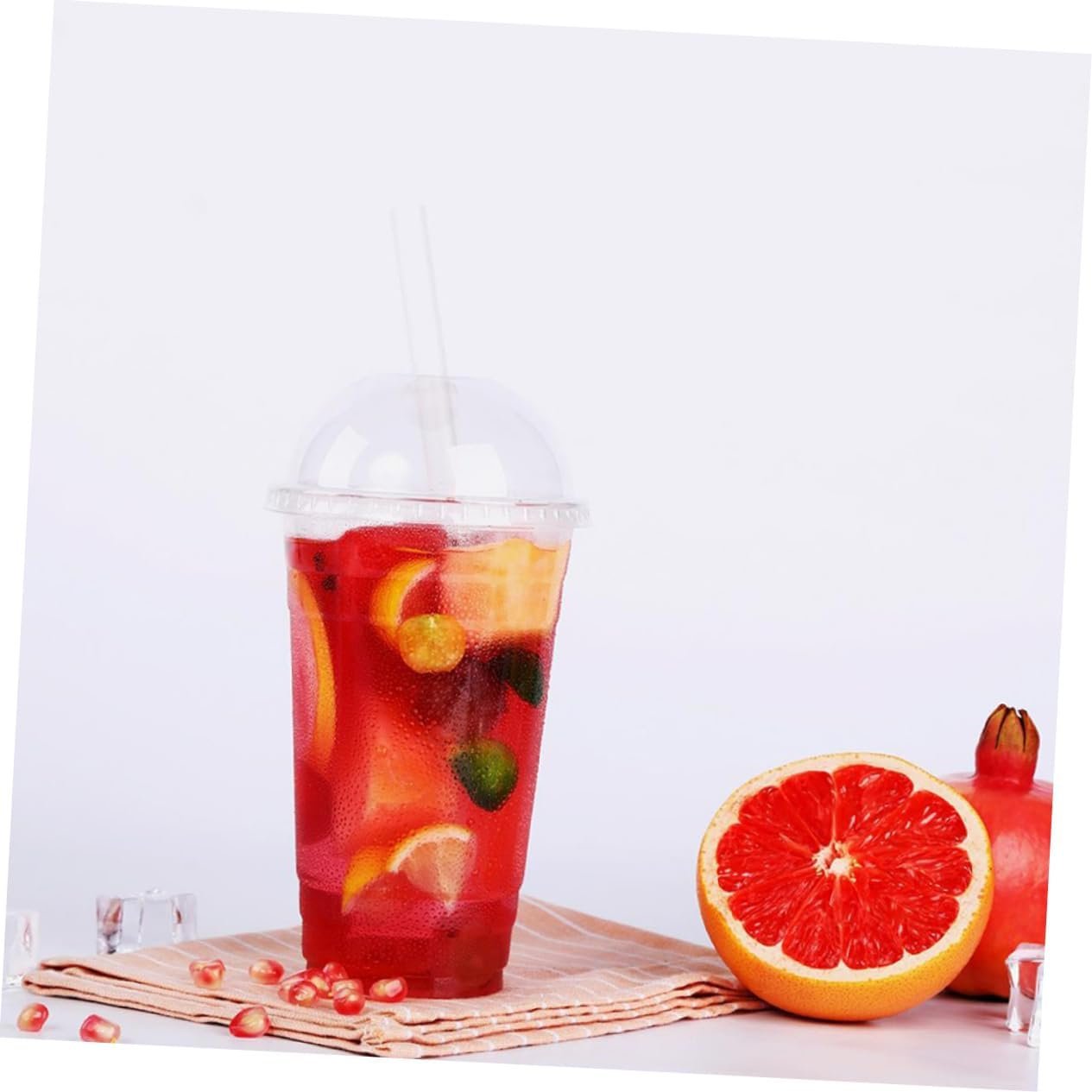 Copa Plástica Desechable 50pcs con Tapa para Café Frío, Jugo y Smoothie con Logo Personalizado, Proveedor de Material Ultra Copa Plástica Desechable 50pcs con Tapa para Café Frío, Jugo y Smoothie con Logo Personalizado, Proveedor de Material Ultra