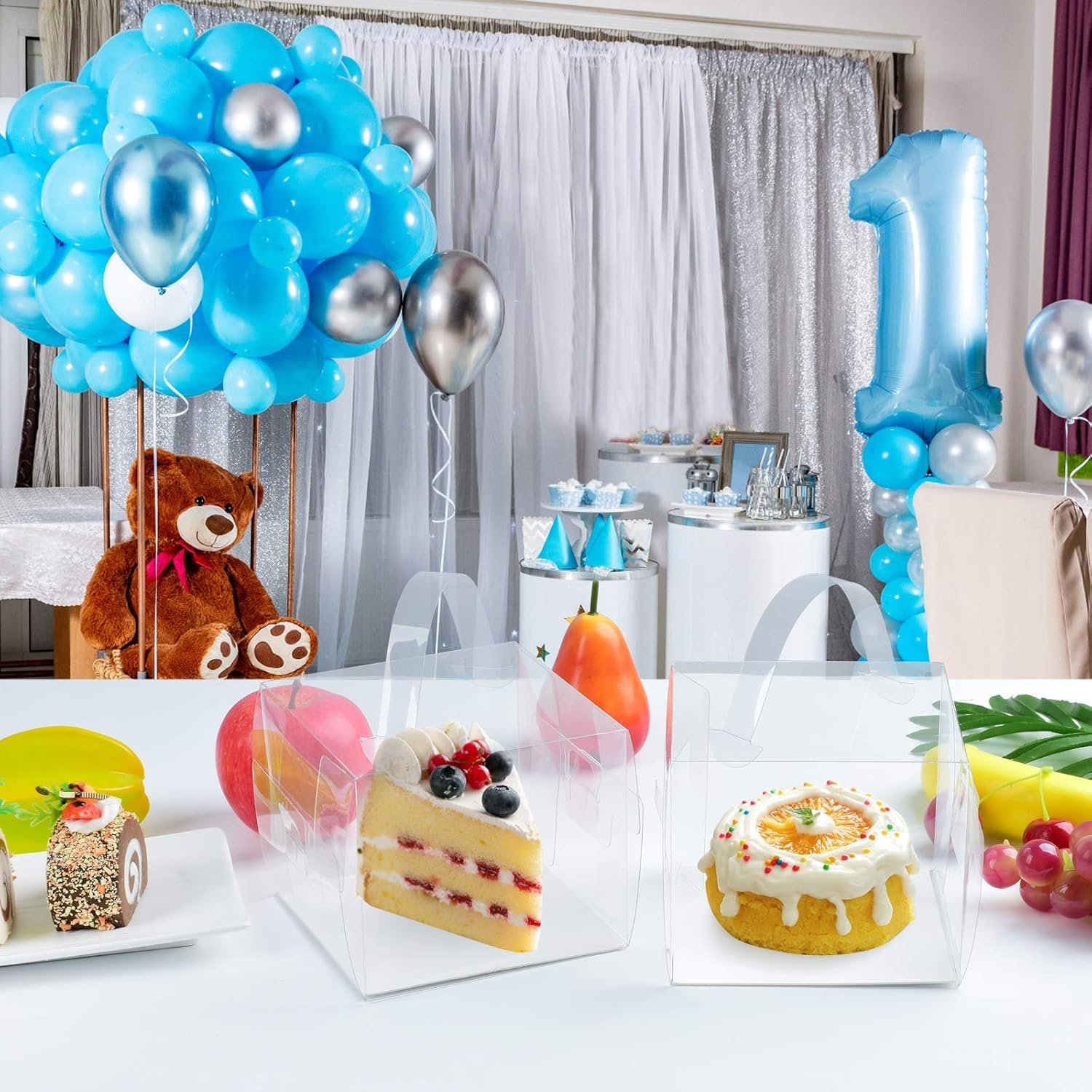 Cajas de pastel transparentes de 25 piezas, logo personalizado para fiestas, cajas de repostería de 5x5x4 pulgadas ideales para galletas, pasteles, caramelos, marca blanca de alta calidad de nuestro proveedor. Cajas de pastel transparentes de 25 piezas, logo personalizado para fiestas, cajas de repostería de 5x5x4 pulgadas ideales para galletas, pasteles, caramelos, marca blanca de alta calidad de nuestro proveedor.