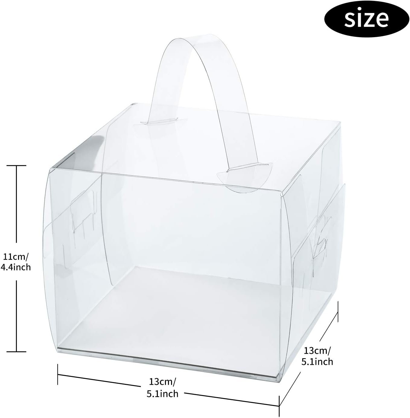 Cajas de pastel transparentes de 25 piezas, logo personalizado para fiestas, cajas de repostería de 5x5x4 pulgadas ideales para galletas, pasteles, caramelos, marca blanca de alta calidad de nuestro proveedor. Cajas de pastel transparentes de 25 piezas, logo personalizado para fiestas, cajas de repostería de 5x5x4 pulgadas ideales para galletas, pasteles, caramelos, marca blanca de alta calidad de nuestro proveedor.