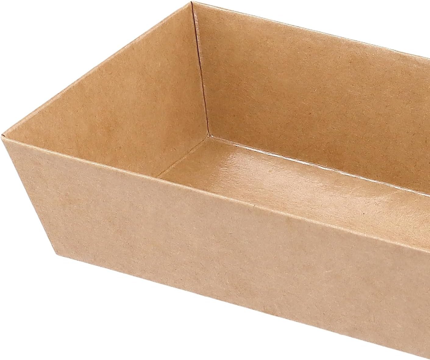 Caja de Charcutería Pequeña de Cartón Kraft de 150PCS 7.5x3.3 Pulgadas con Tapa Transparente, Ideal para Postres, Galletas, Sándwiches, Pasteles, Sushi y Cupcakes, Proveedor de Marca Blanca.