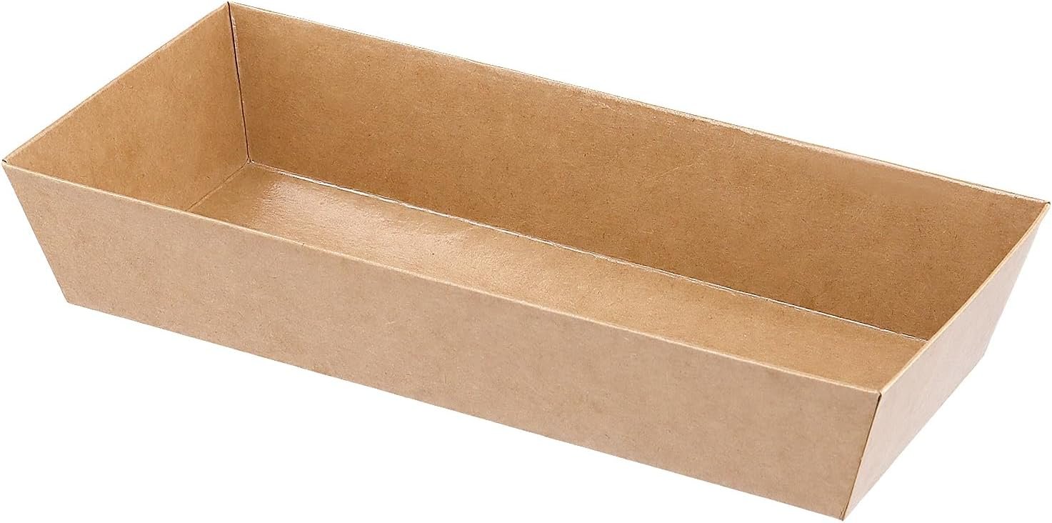 Caja de Charcutería Pequeña de Cartón Kraft de 150PCS 7.5x3.3 Pulgadas con Tapa Transparente, Ideal para Postres, Galletas, Sándwiches, Pasteles, Sushi y Cupcakes, Proveedor de Marca Blanca.