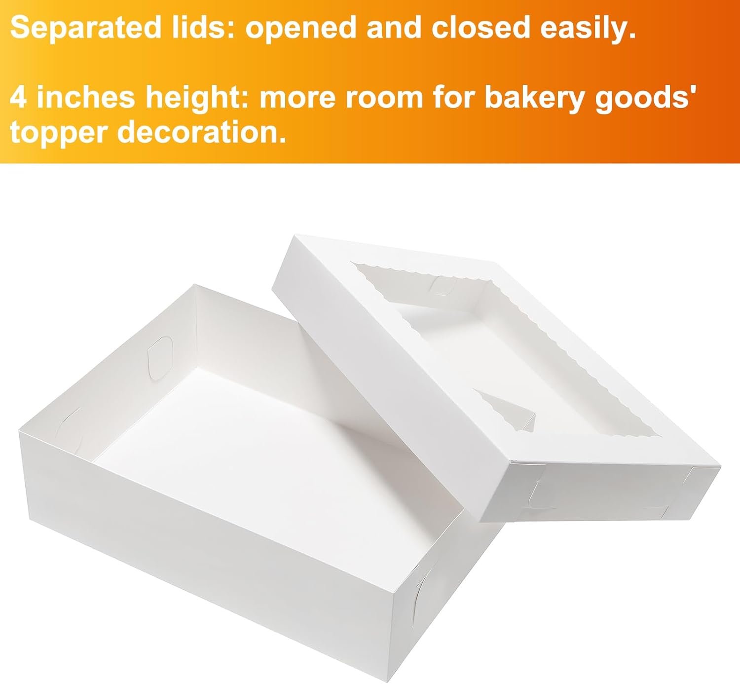 Caja para Pasteles Rectangulares 12pcs 14x10x4 con Ventana - Logotipo Personalizado, Ideales para Donuts y Tartas, Marca Blanca de Fábrica para Empaques de Repostería.